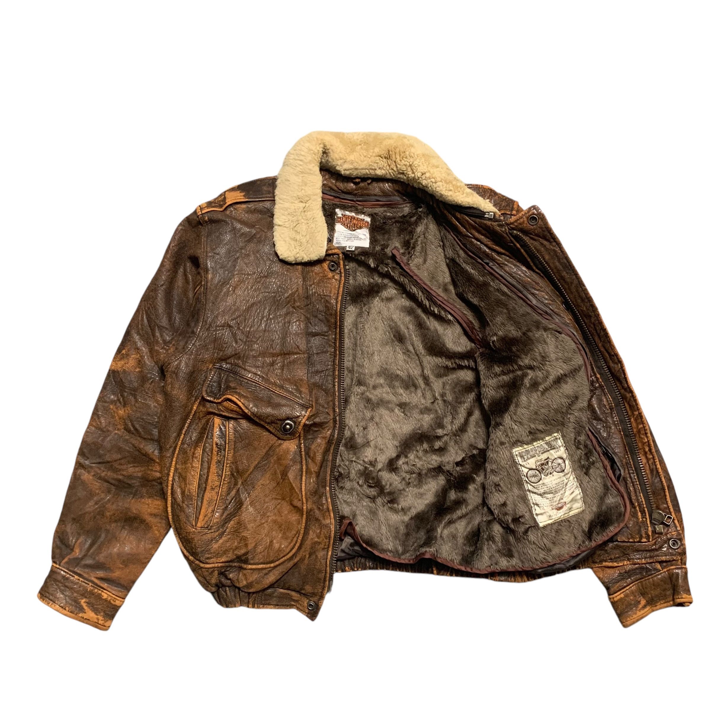 Harley Davidson Vintage Harley Davidson Motorcycle Leather Jacket Size US L / EU 52-54 / 3 - 6 Thumbnail