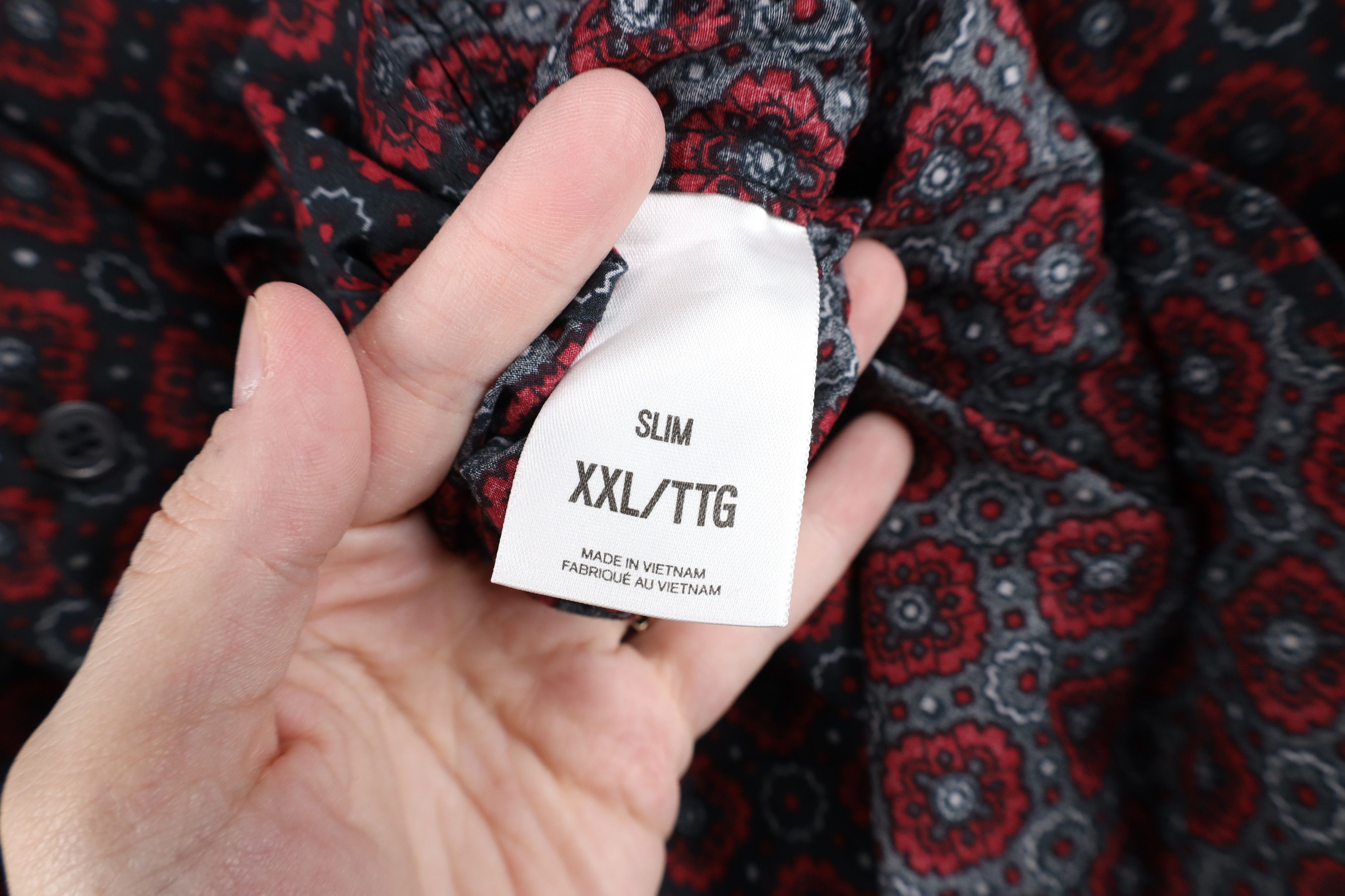 Express Express Slim Geometric Tapestry Collared Button Shirt Cotton Size US XXL / EU 58 / 5 - 7 Thumbnail