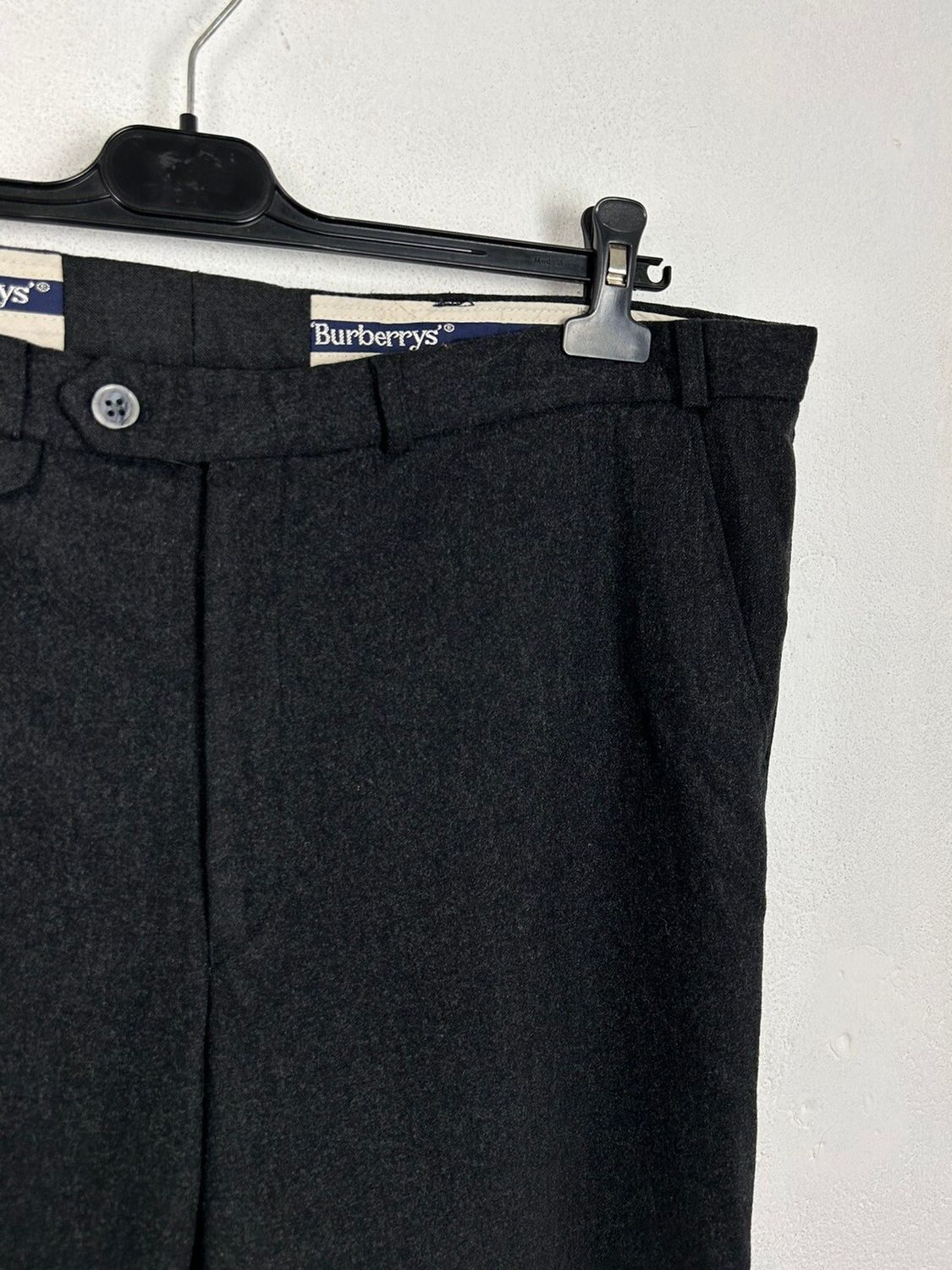 Burberry 90s Vintage Burberrys Wool Casual Pants Trousers In Grey Size US 36 / EU 52 - 2 Thumbnail