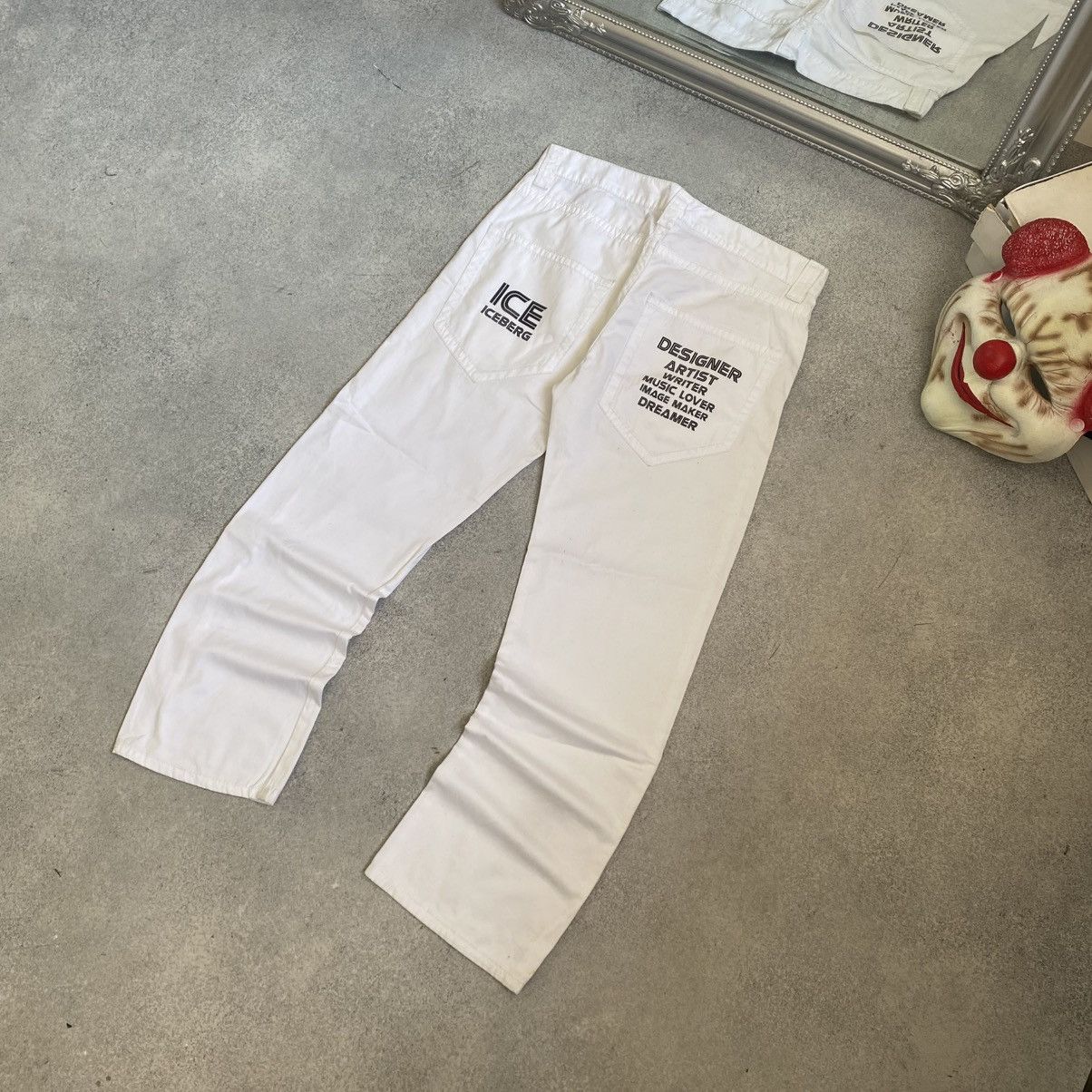 Iceberg Vintage 90's Iceberg Ice White Jeans Big Logo Pants Y2K Size US 31 - 2 Thumbnail