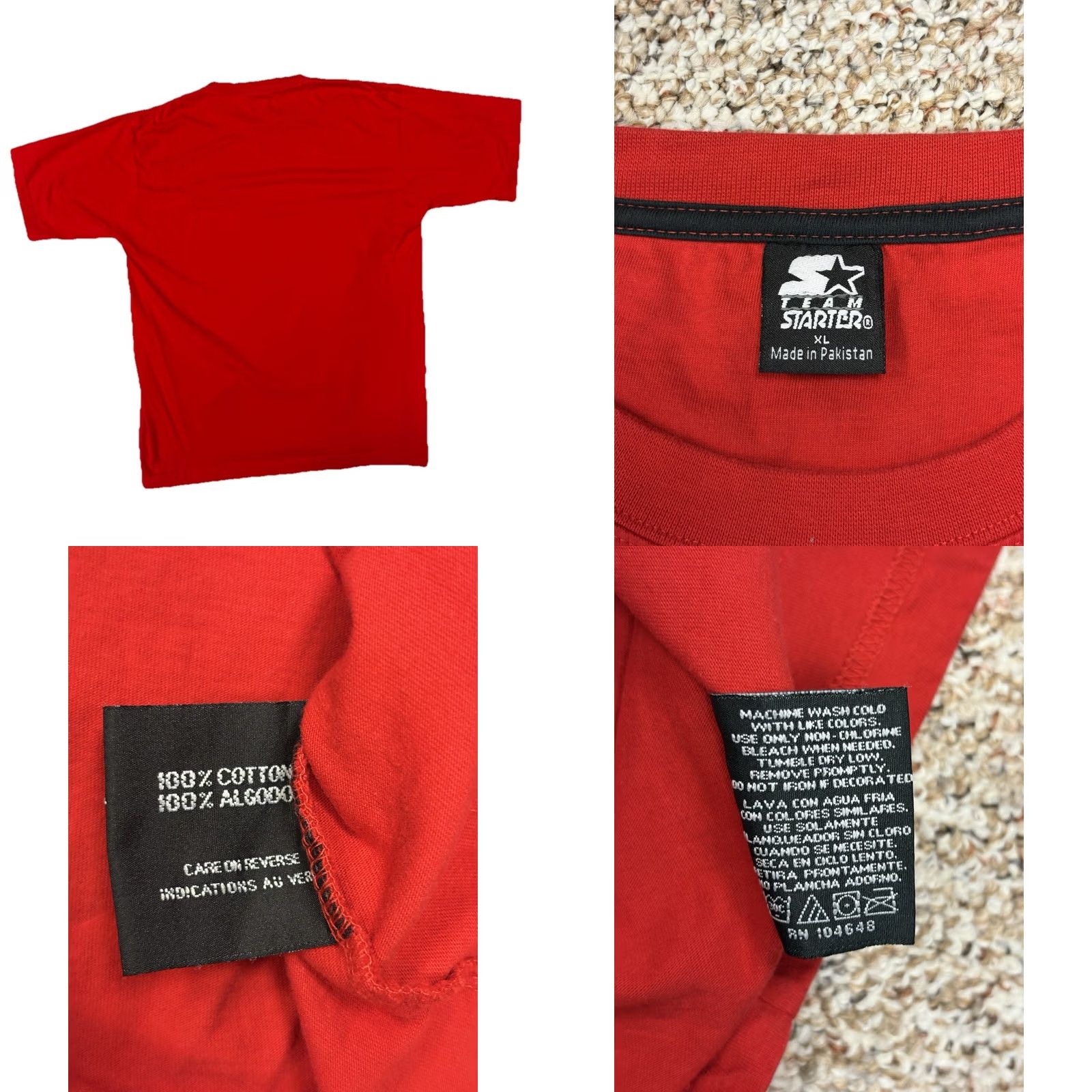 Starter VINTAGE Team Starter TShirt Wisconsin Badgers Red XL Short Sleeve Embroidered Men Cotton Crew Neck Shirt Size US XL / EU 56 / 4 - 8 Thumbnail