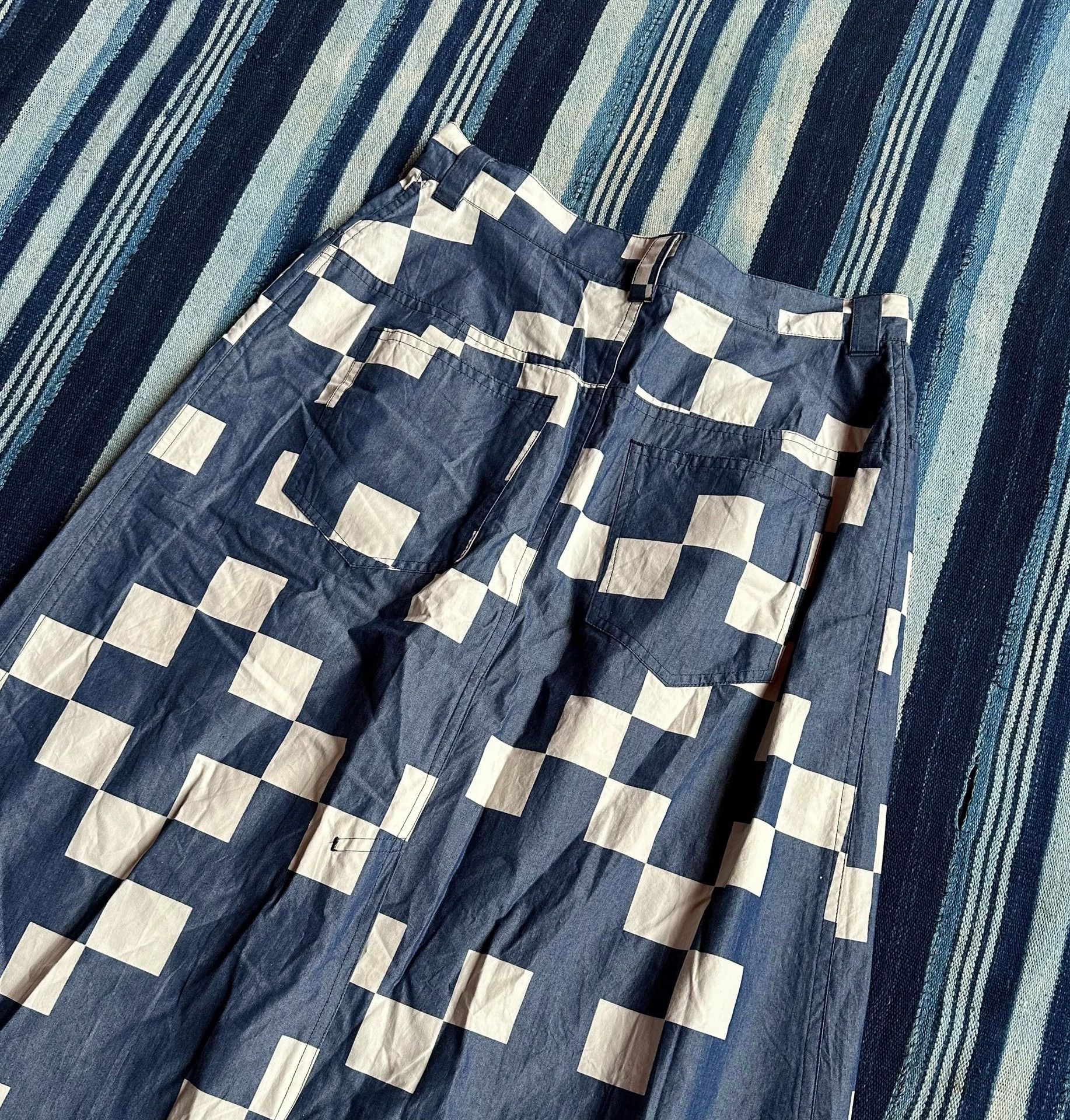 Blue Blue Japan BLUE BLUE JAPAN ichimatsu indigo check skirt Size 26" / US 2 / IT 38 - 3 Thumbnail
