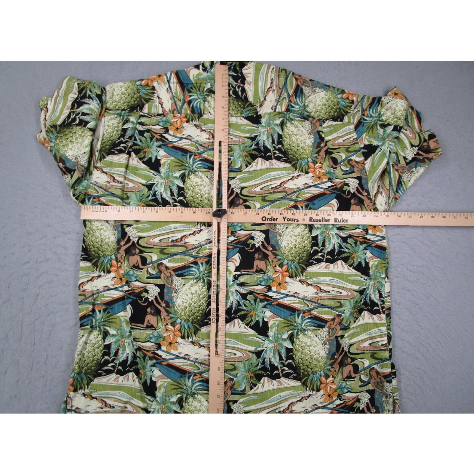 Tommy Bahama Tommy Bahama Shirt Mens XL Green Silk Hawaiian Hula Girl Pineapple Loop Collar Size US XL / EU 56 / 4 - 4 Thumbnail