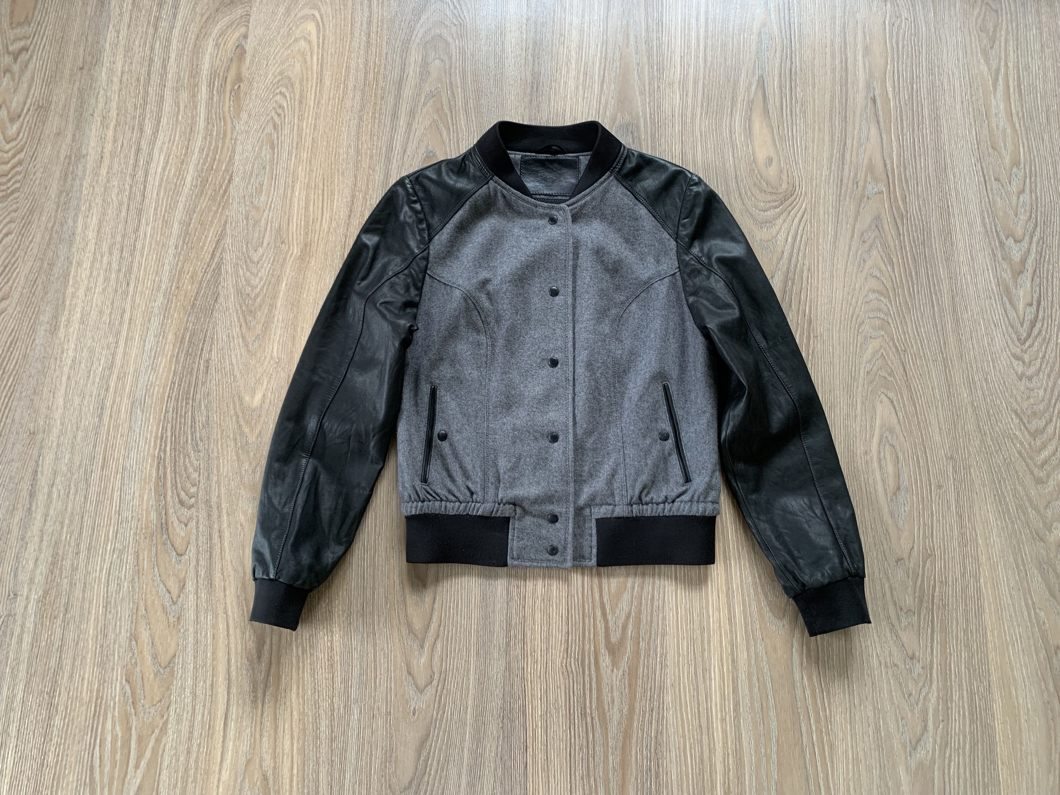 Handmade Alexander Chernokun Wool Leather Combined Bomber Jacket Size S / US 4 / IT 40 - 1 Thumbnail