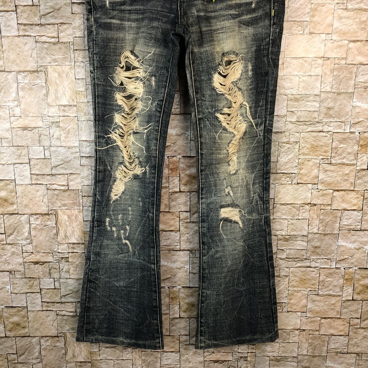 Japanese Brand Maraxia Black Distressed Denim Pants #A1015 Size 27" / US 4 / IT 40 - 3 Thumbnail