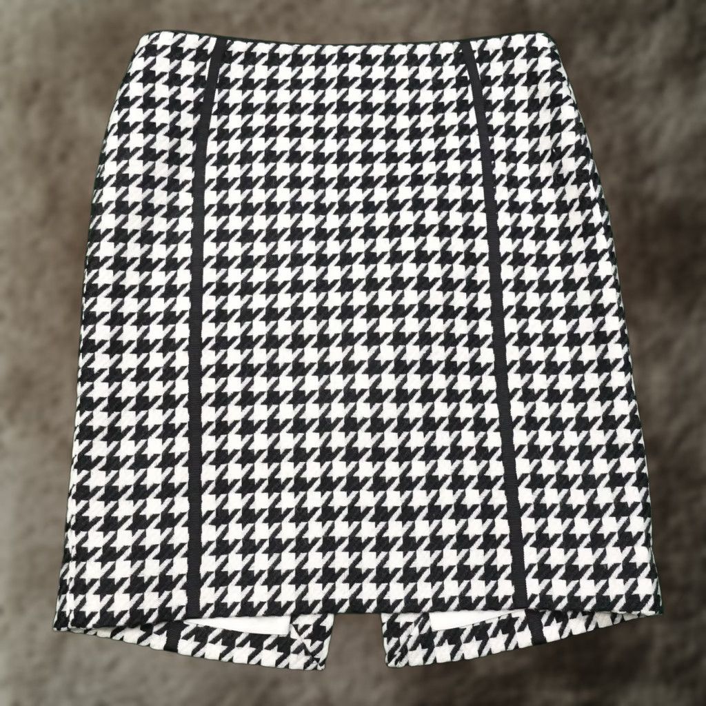 White House Black Market White House Black Market Skirt Womens 10 Houndstooth Wool Lined Career Work Offi Size 32" / US 10 / IT 46 - 1 Thumbnail