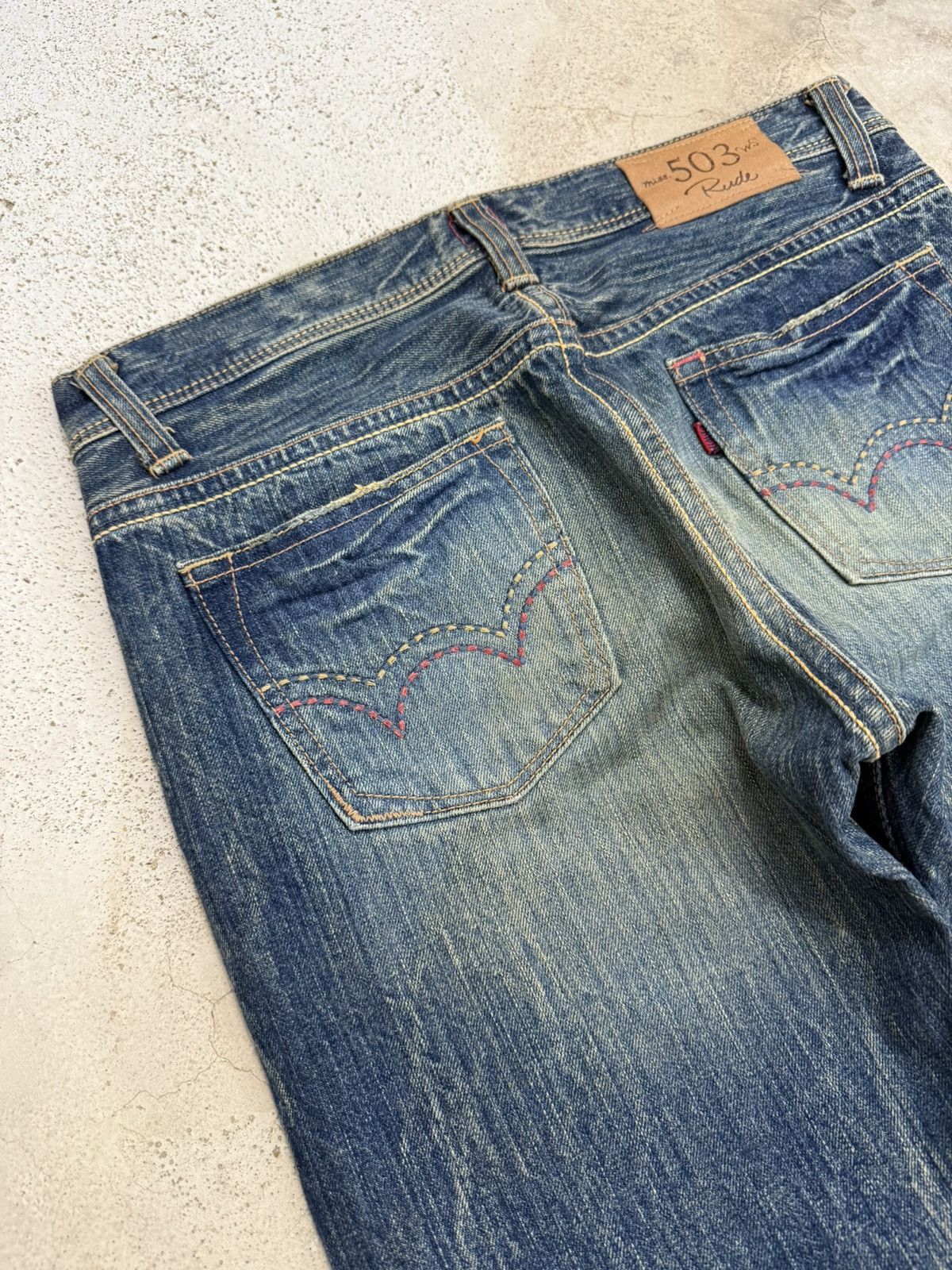 Edwin Vintage Miss 503 Rude Flare Mudwash Unisex Denim Japan Size 29" - 16 Thumbnail