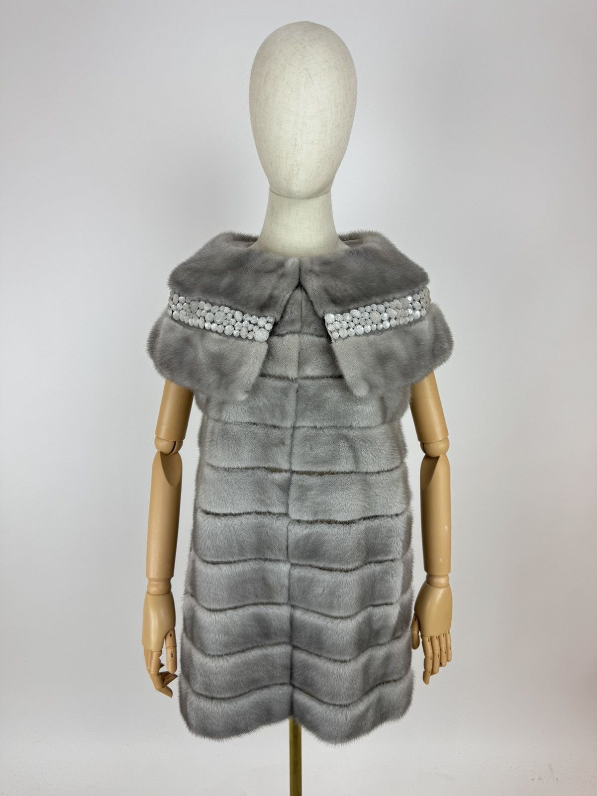 FENDI fur long vest collared archive clothing Womens size 42
