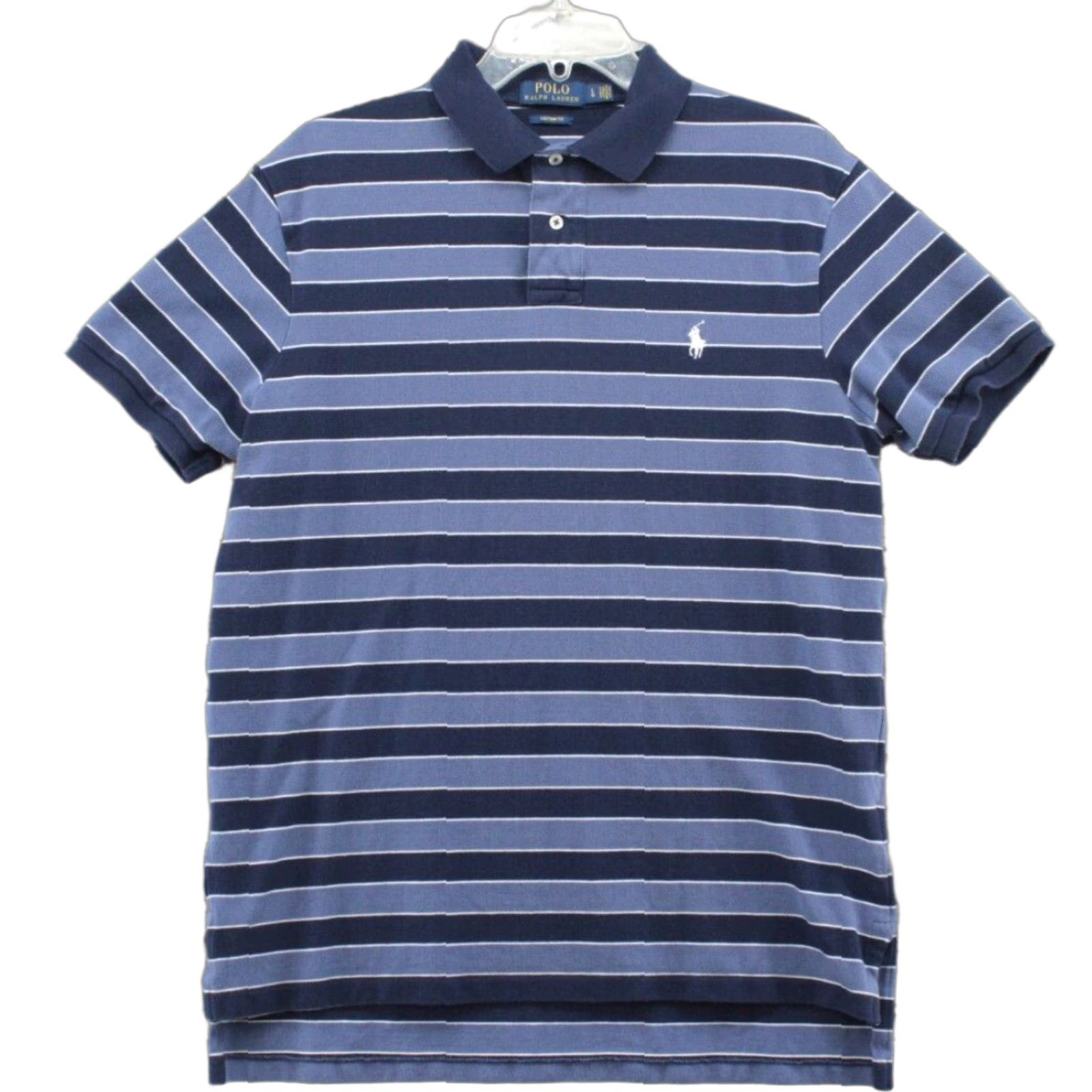 Polo Ralph Lauren Polo Ralph Lauren Shirt Mens Large Classic Fit Blue Striped Logo Rugby Long Tail Size US L / EU 52-54 / 3 - 1 Thumbnail