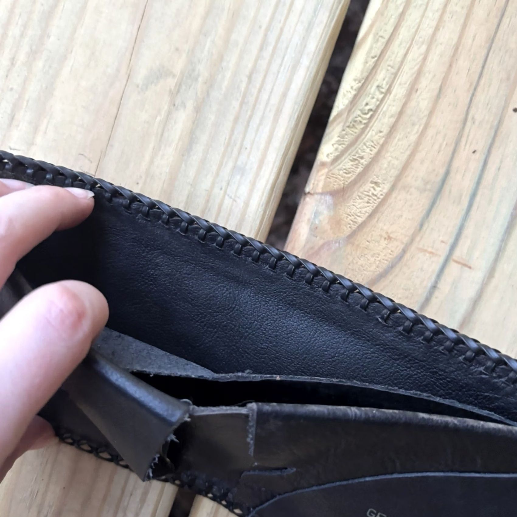 Vintage VINTAGE Hand Tooled Leather Wallet Square Dancing Bifold Handmade Western 70s Mens Leather Size ONE SIZE - 4 Thumbnail