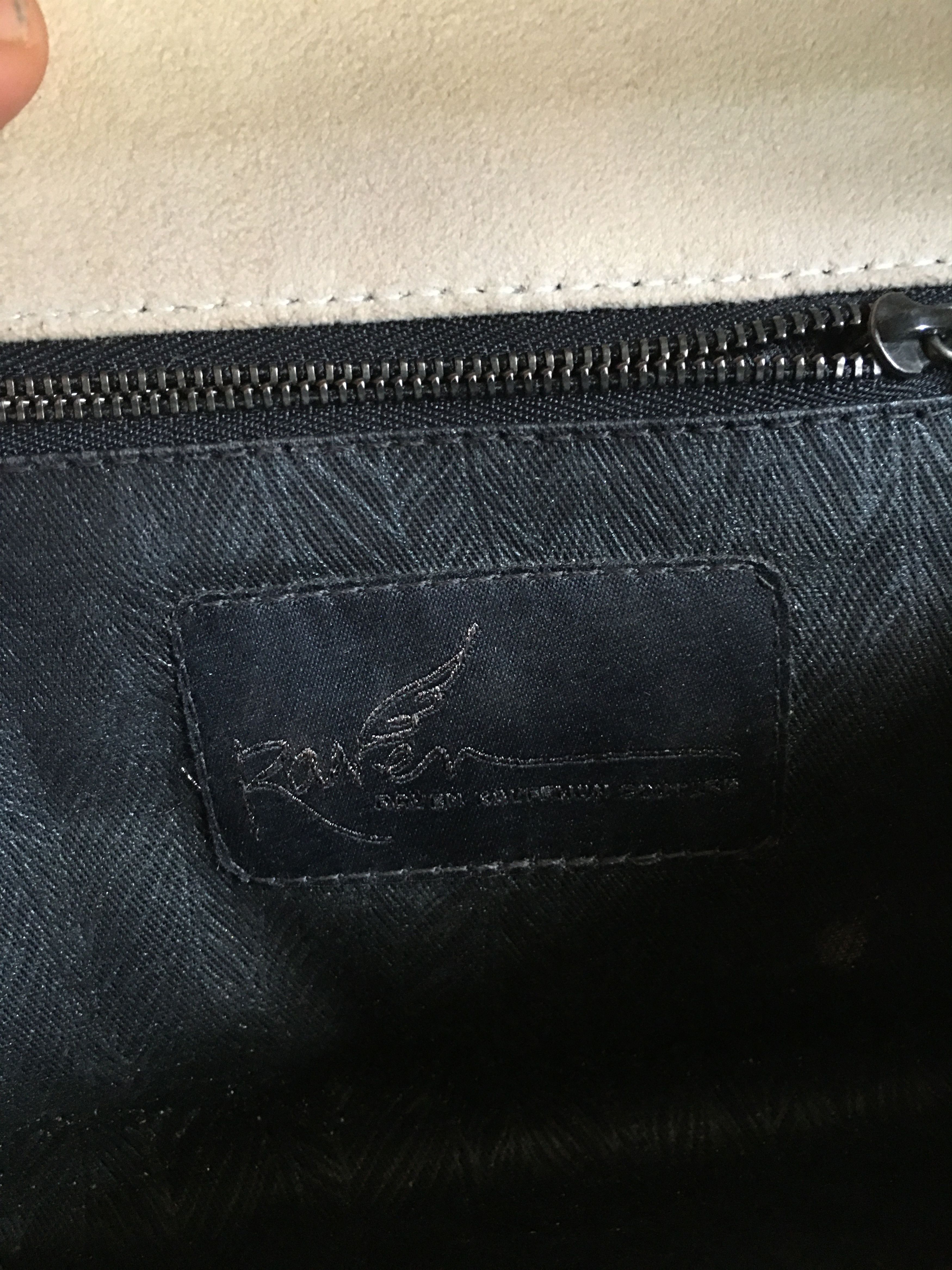 Other Raven Kauffman Couture Beige Embossed Leather Clutch Bag Size ONE SIZE - 9 Thumbnail