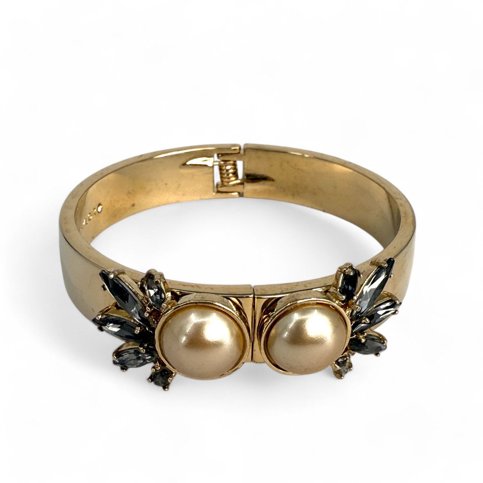 Ann Taylor Ann Taylor Hinge Clamper Bangle Bracelet Rhinestone Size ONE SIZE - 1 Thumbnail