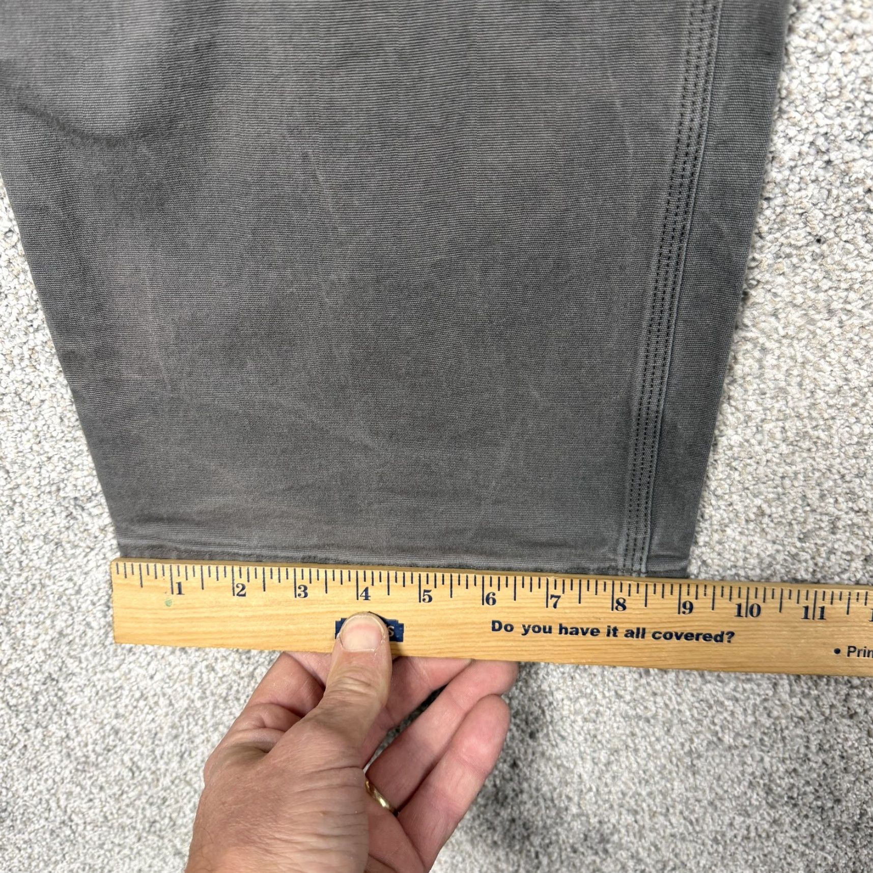 Duluth Trading Company Duluth Flex Fire Hose Gray Canvas Workwear Pants Mens 36x30 Carpenter Relaxed Fit Flat Front Straight Leg Cargo Pocket Zip Button Denim-like Material Size US 36 / EU 52 - 3 Thumbnail