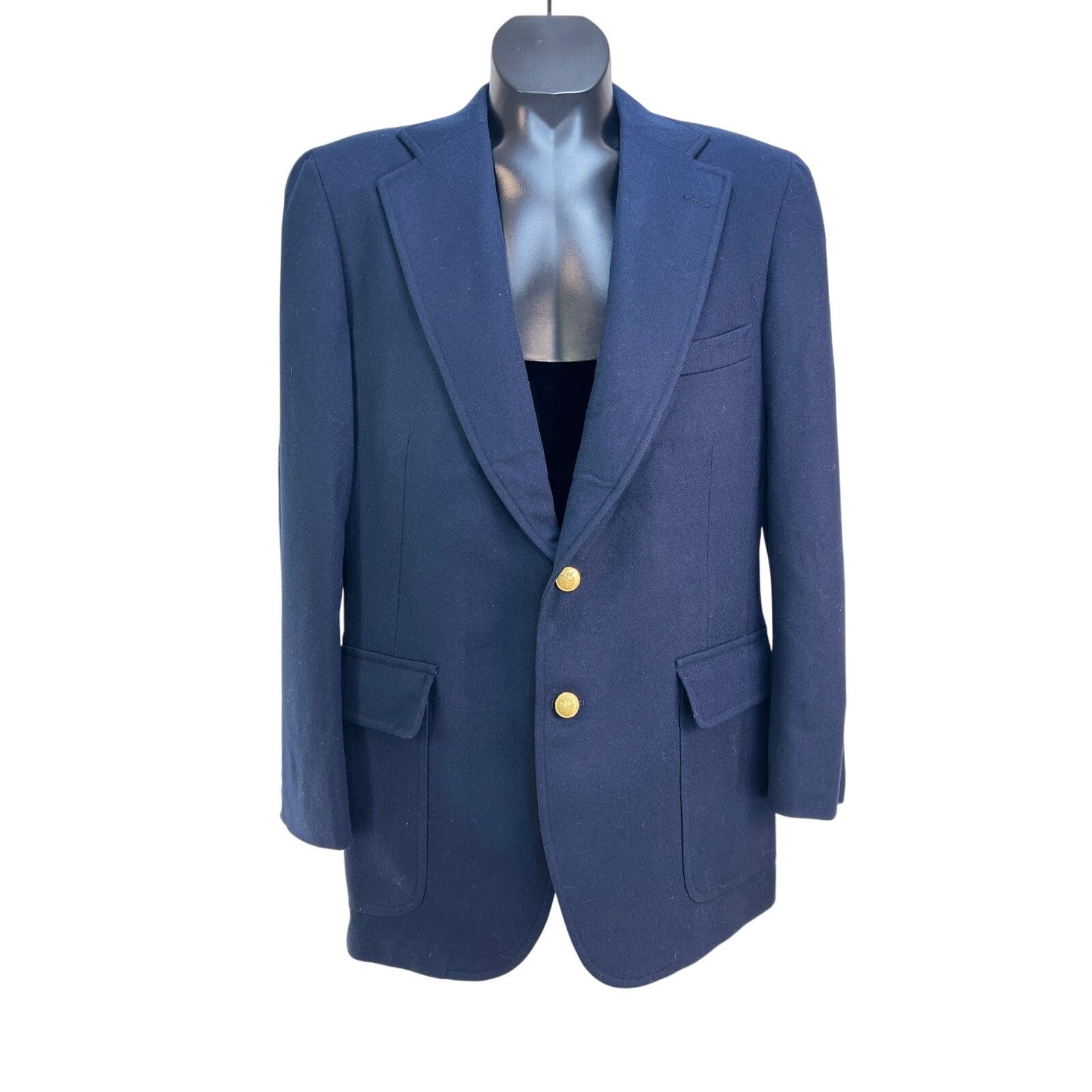 Ralph Lauren × Vintage Vintage Chaps Ralph Lauren Wool Navy Blazer Size 42R - 1 Thumbnail