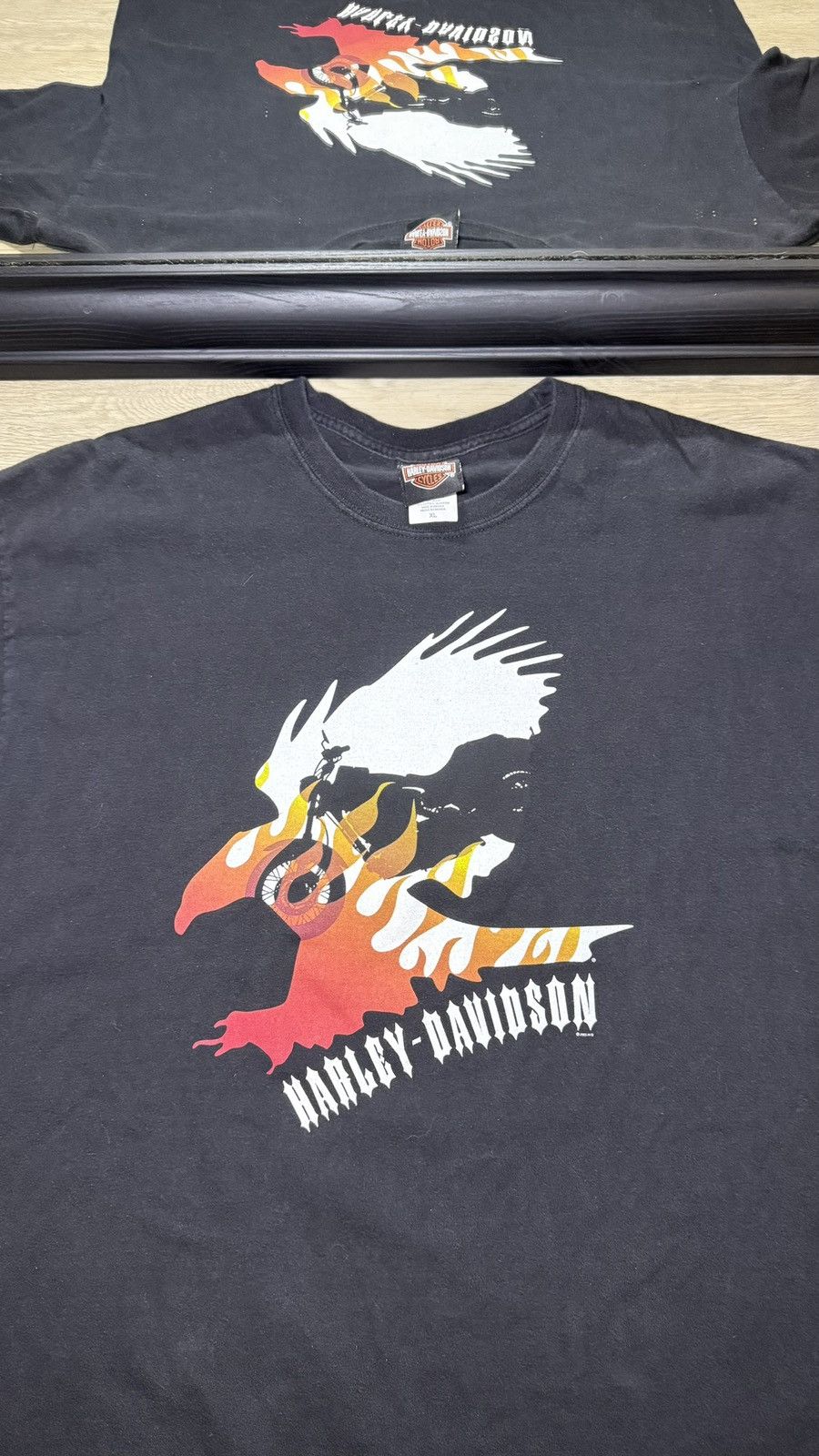 Harley Davidson Vintage 2000s Harley Davidson Flaming Eagle Motorcycle Shirt Size US XL / EU 56 / 4 - 3 Thumbnail