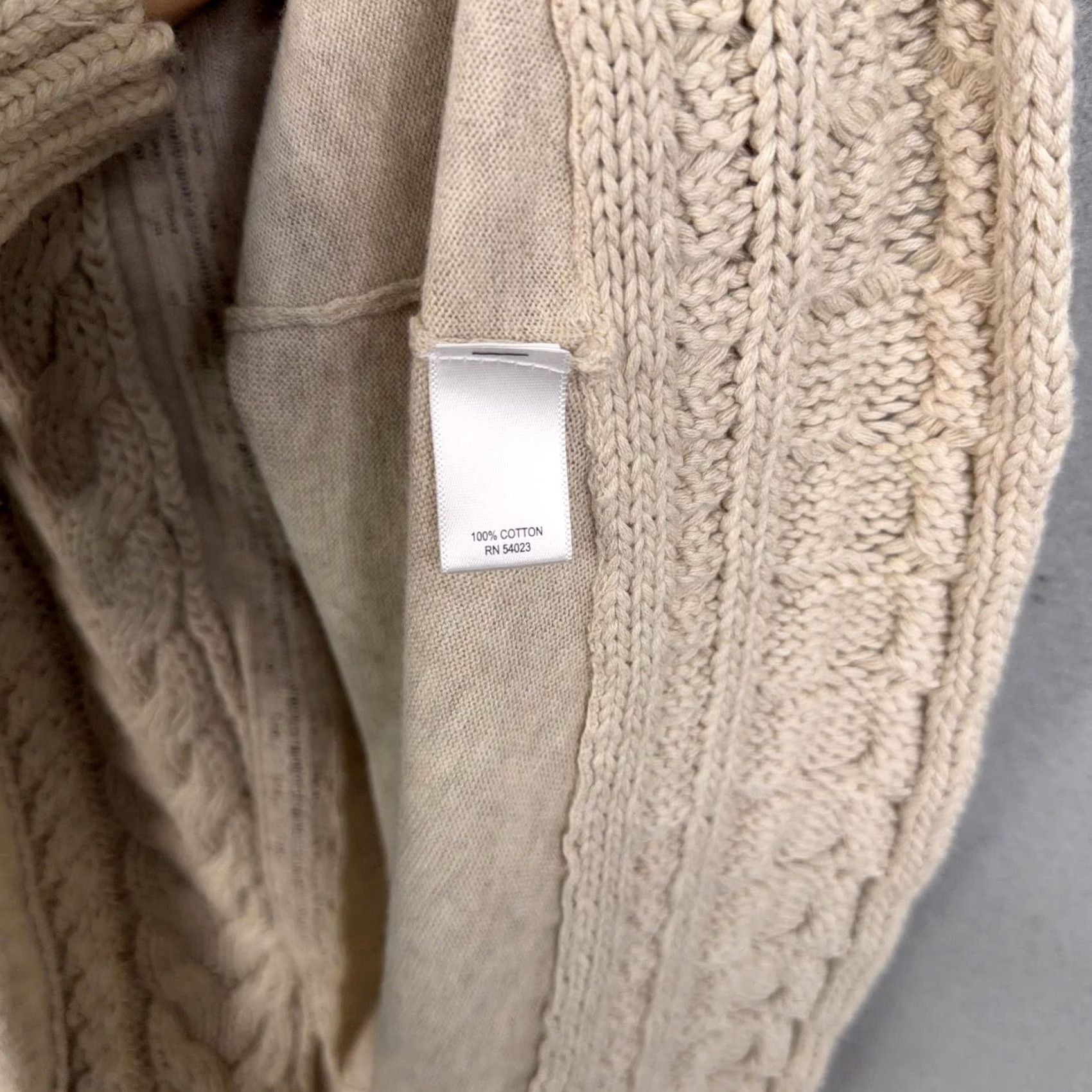 Banana Republic Banana Republic Sweater Vest Womens Medium Beige Collared Cable Knit Open Front Vest Size M / US 6-8 / IT 42-44 - 5 Thumbnail