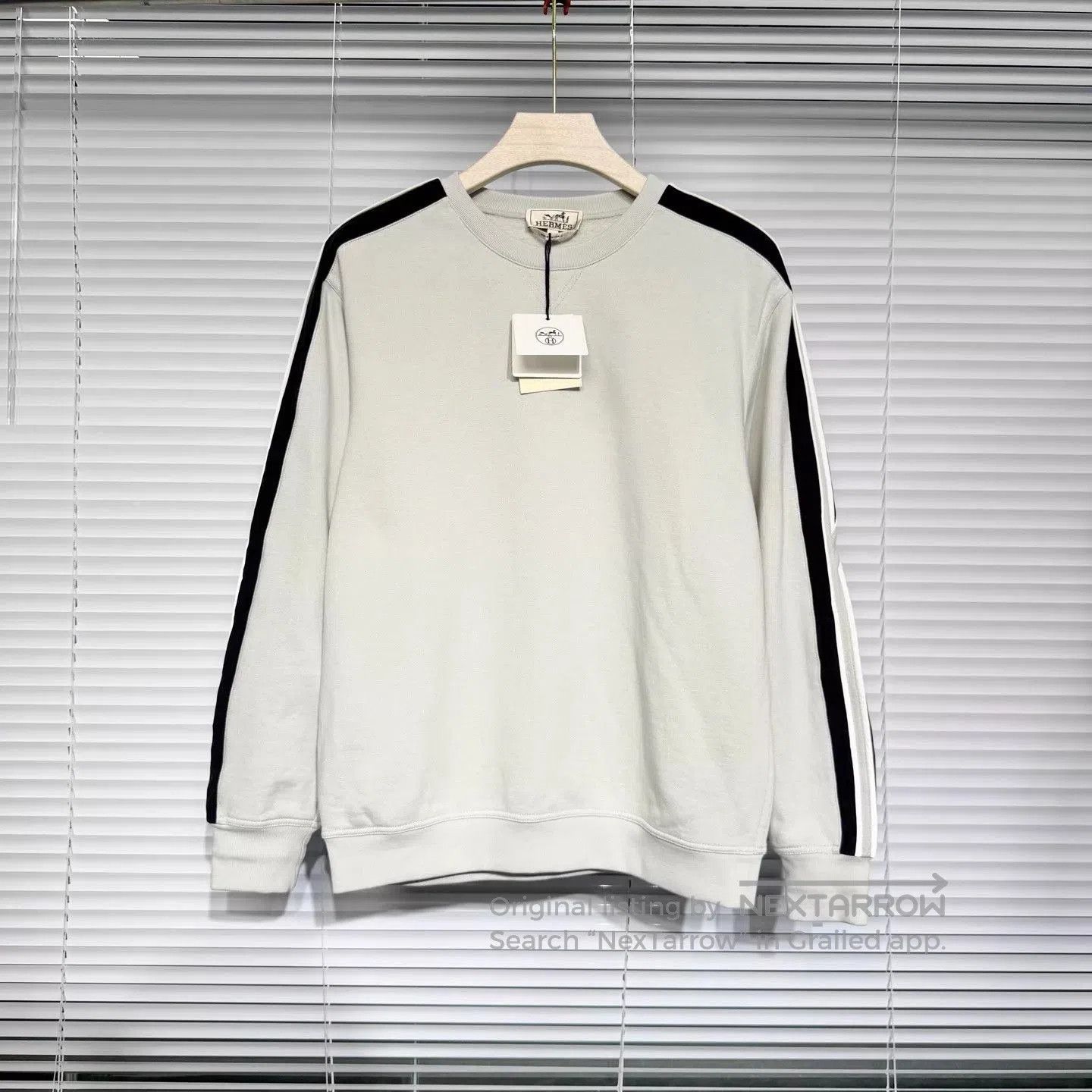 Hermes Gray Striped Long Sleeve Sweatshirt Size M. Size US M / EU 48-50 / 2 - 1 Thumbnail