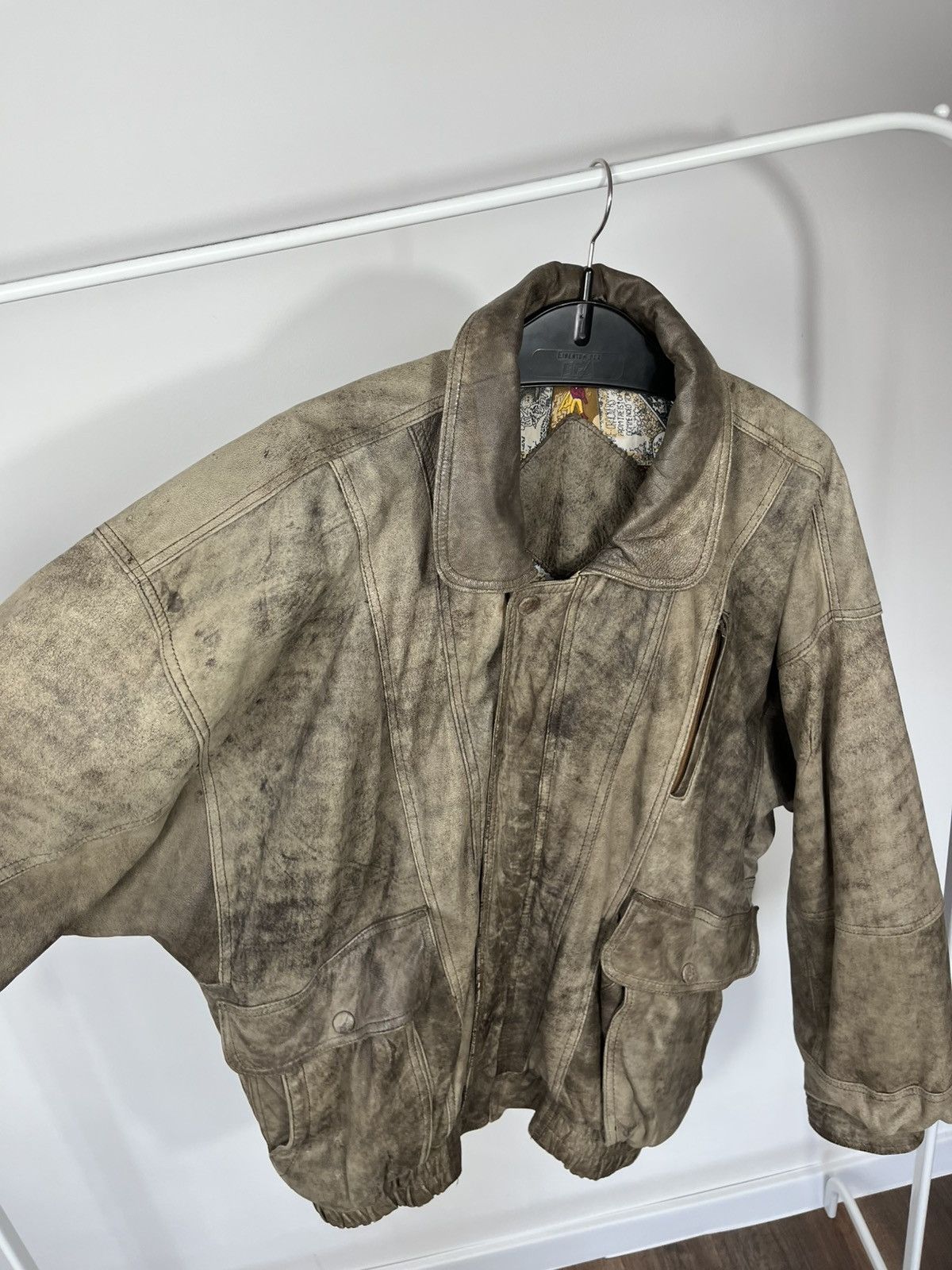 Genuine Leather Vintage Distressed Leather Jacket Brown Bomber Style Coat Size US XL / EU 56 / 4 - 8 Thumbnail