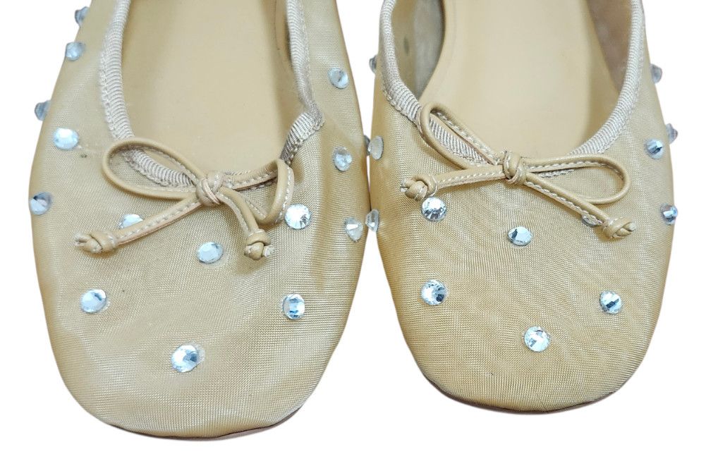 Jeffrey Campbell Jeffrey Campbell Mesh Ballet Flats Mary Jane Rhinestone Size US 7.5 / IT 37.5 - 3 Thumbnail