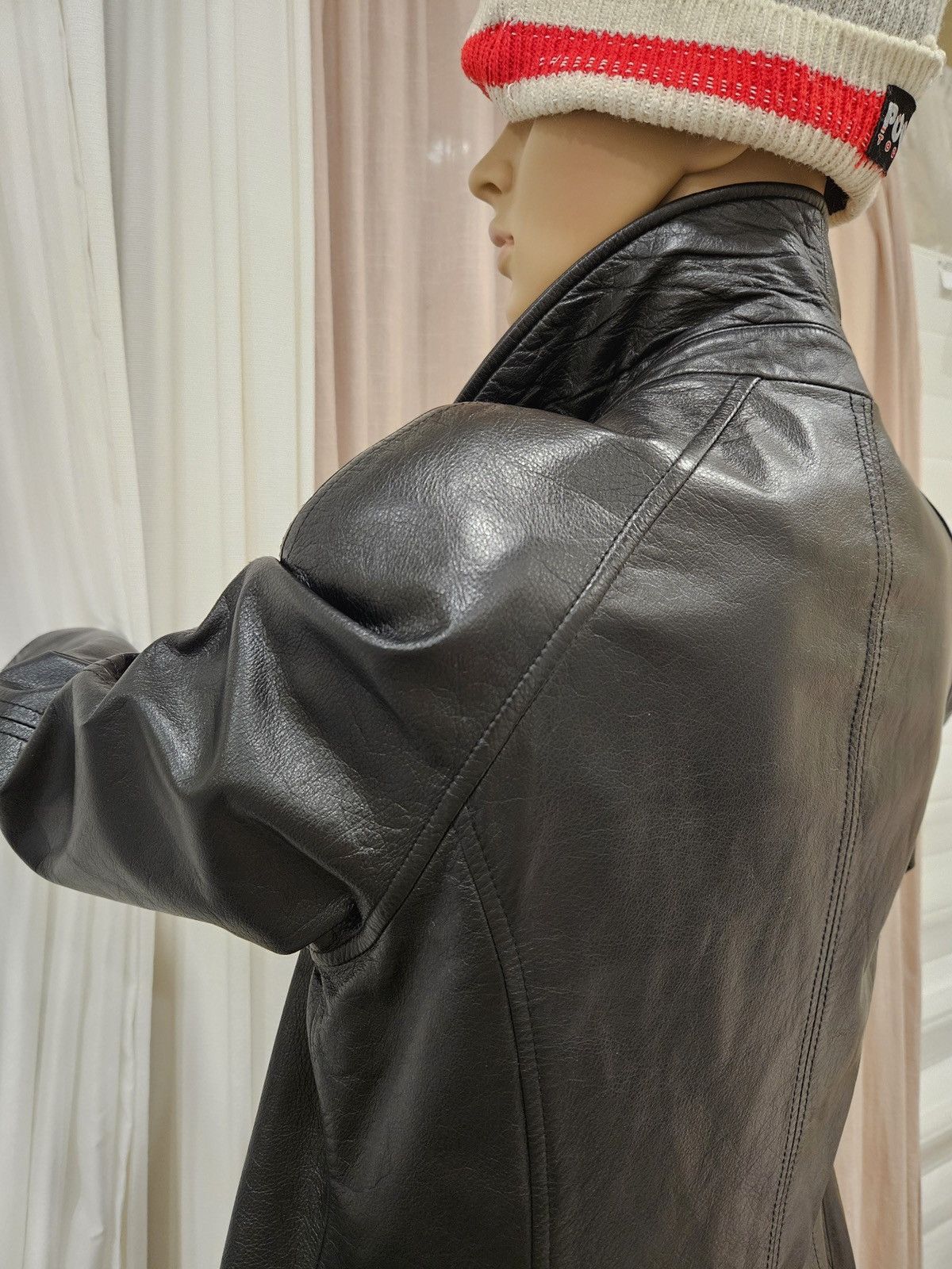 Danier × Vintage Danier Genuine Leather Raglan Sleeves Black Jacket / 42~44 Size M / US 6-8 / IT 42-44 - 6 Thumbnail