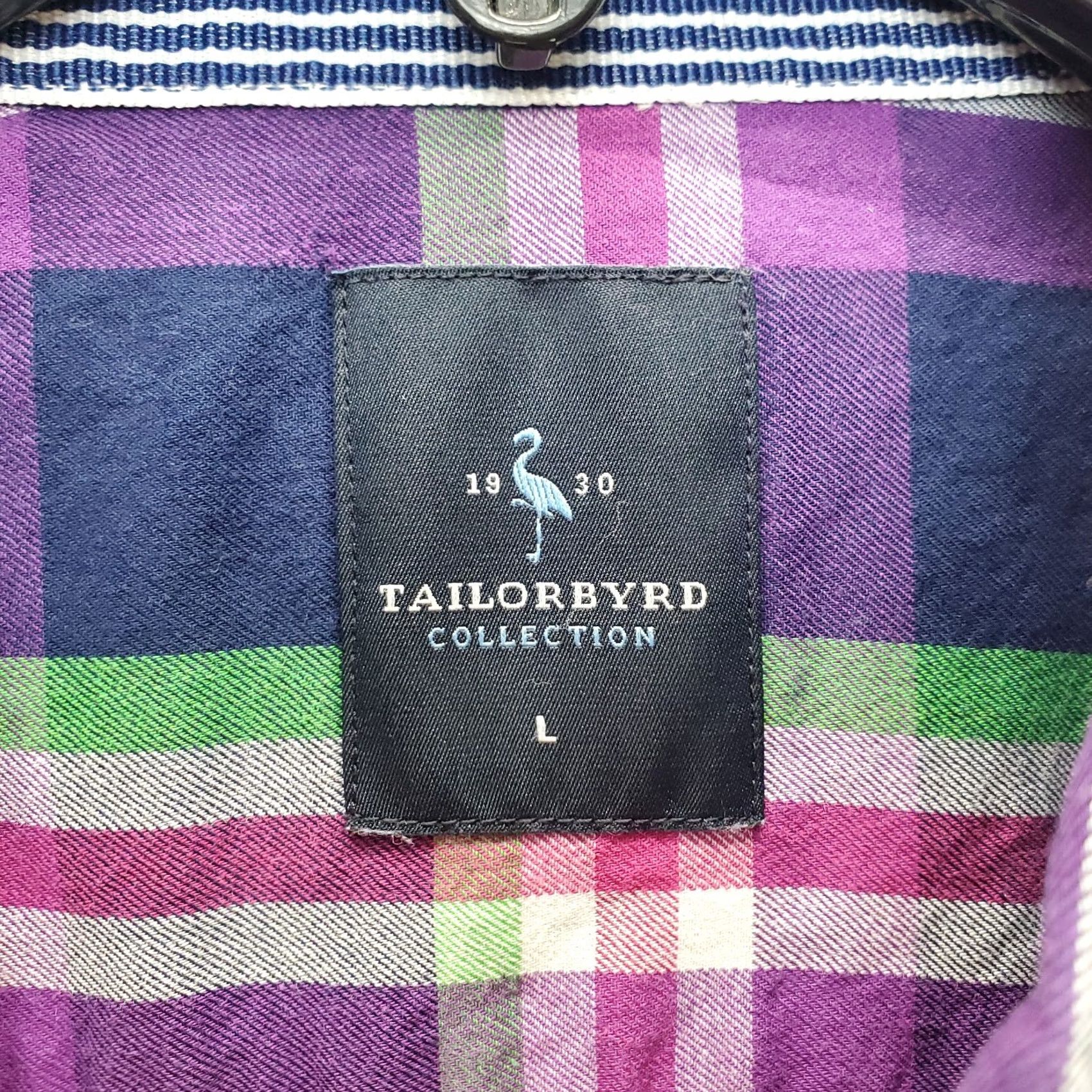 Tailorbyrd TAILORBYRD Flannel Shirt Mens L Multi Plaid Single Pocket Collar Button Down EUC Size US L / EU 52-54 / 3 - 5 Thumbnail