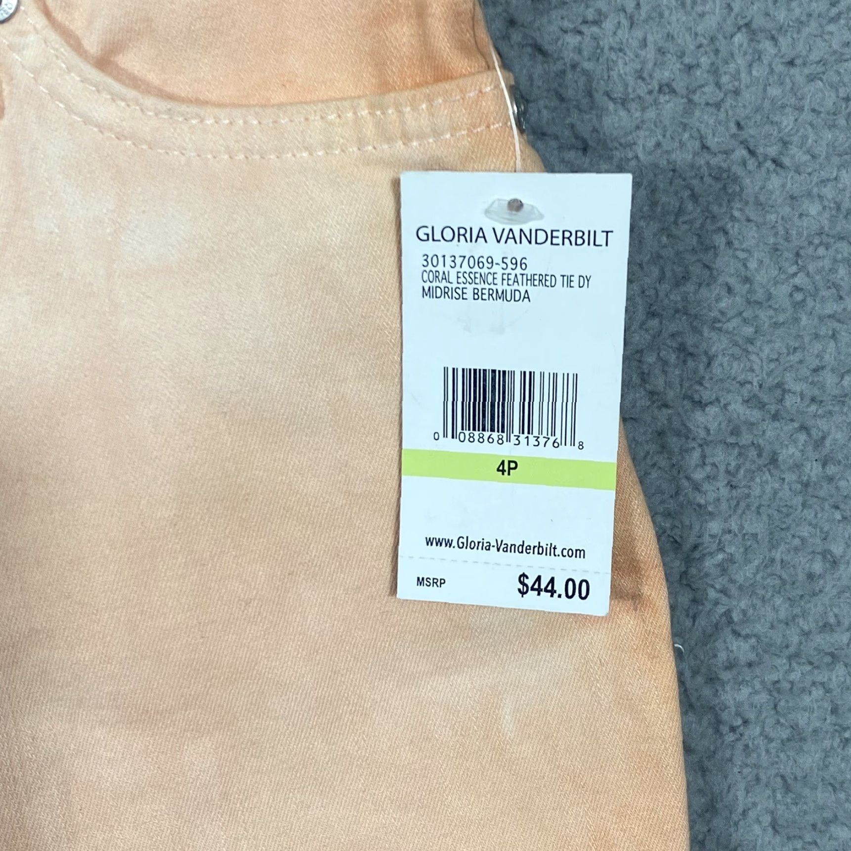Gloria Vanderbilt Gloria Vanderbilt Bermuda Shorts Women’s 4P Denim Tie-Dye Orange 5-Pocket Stretch Casual Travel Women Size 27" / US 4 / IT 40 - 7 Thumbnail