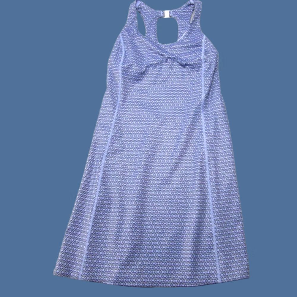 Athleta Athleta Dress Womens Small Purple Geometric Fit & Flare Logo Sleeveless Short Adult Womens Shirt? Size S / US 4 / IT 40 - 1 Thumbnail