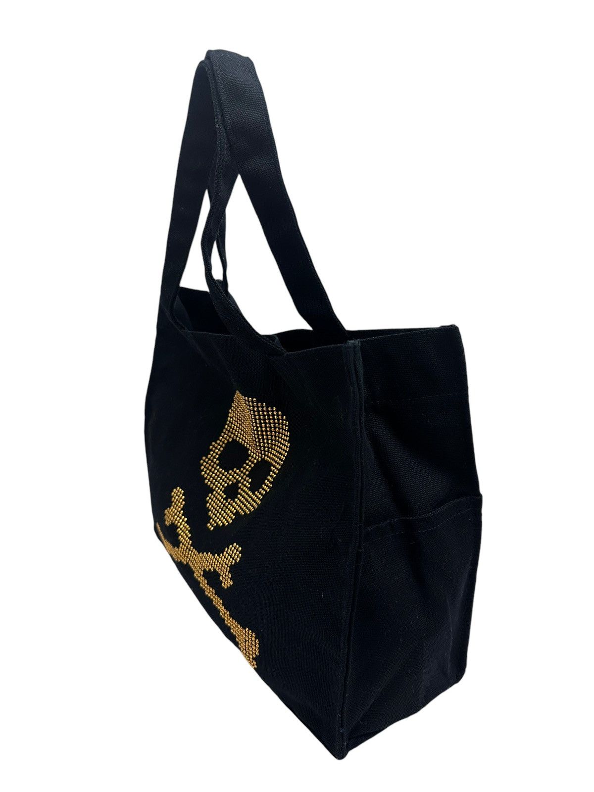 If Six Was Nine RARE ‼️ Vintage Japan Skulls Swarovski Black Mini Tote Bag Size ONE SIZE - 2 Thumbnail
