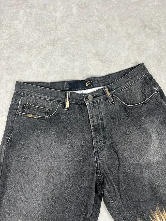 Just Cavalli AW2004 Cavalli Grey Fire Flames Denim Jeans Size 27" / US 4 / IT 40 - 6 Thumbnail