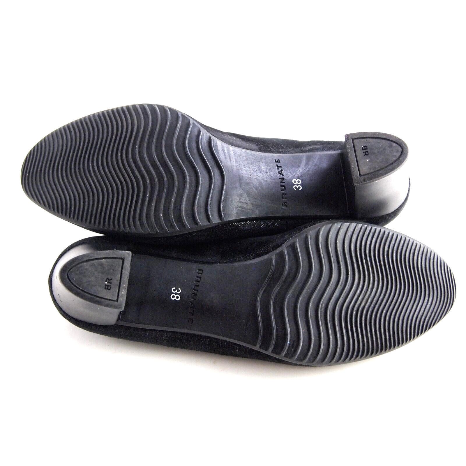 Designer Brunate Mid Heel Pumps Black Textured Leather US 8 EU 38 Size US 8 / IT 38 - 8 Thumbnail