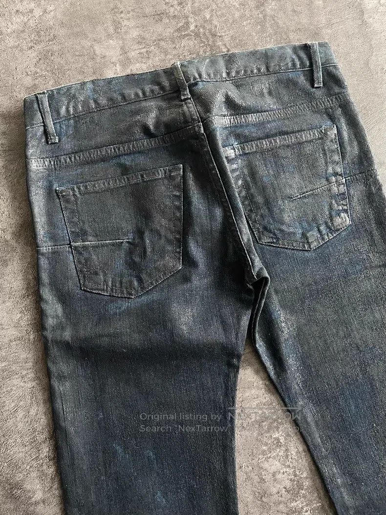 Dior Dior Dark Blue Cracked Glaze Jeans Size US 29 - 4 Thumbnail
