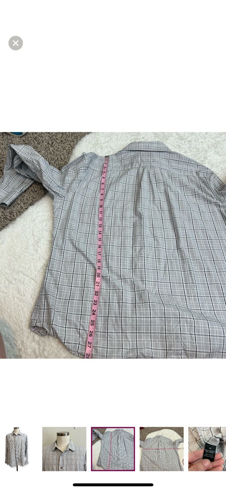 Apt. 9 Apt. 9 XL slim fit plaid button down shirt Size US XL / EU 56 / 4 - 6 Thumbnail