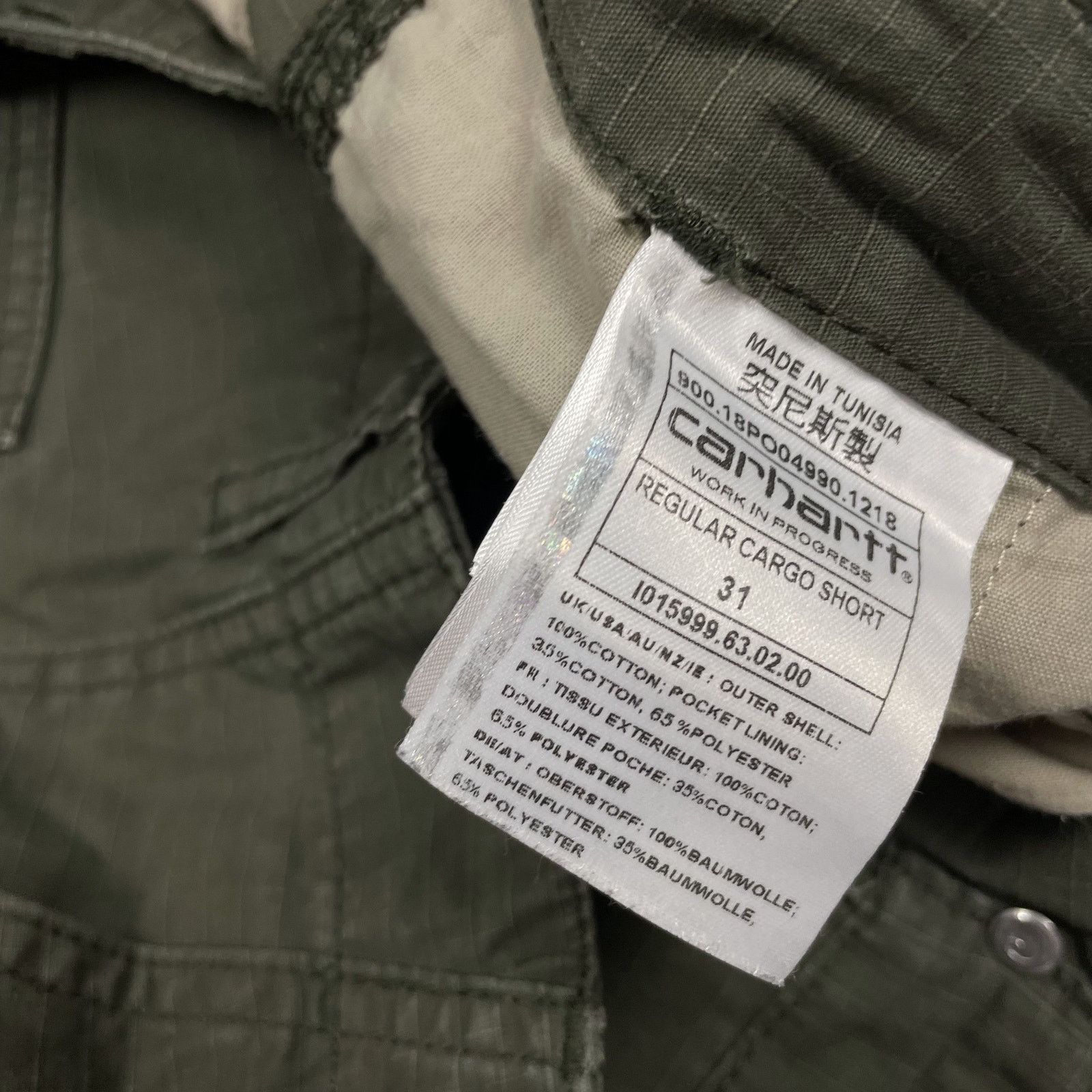 Carhartt Carhartt WIP Men's Olive Green Regular Fit Cargo Shorts 31 Size US 31 - 6 Thumbnail