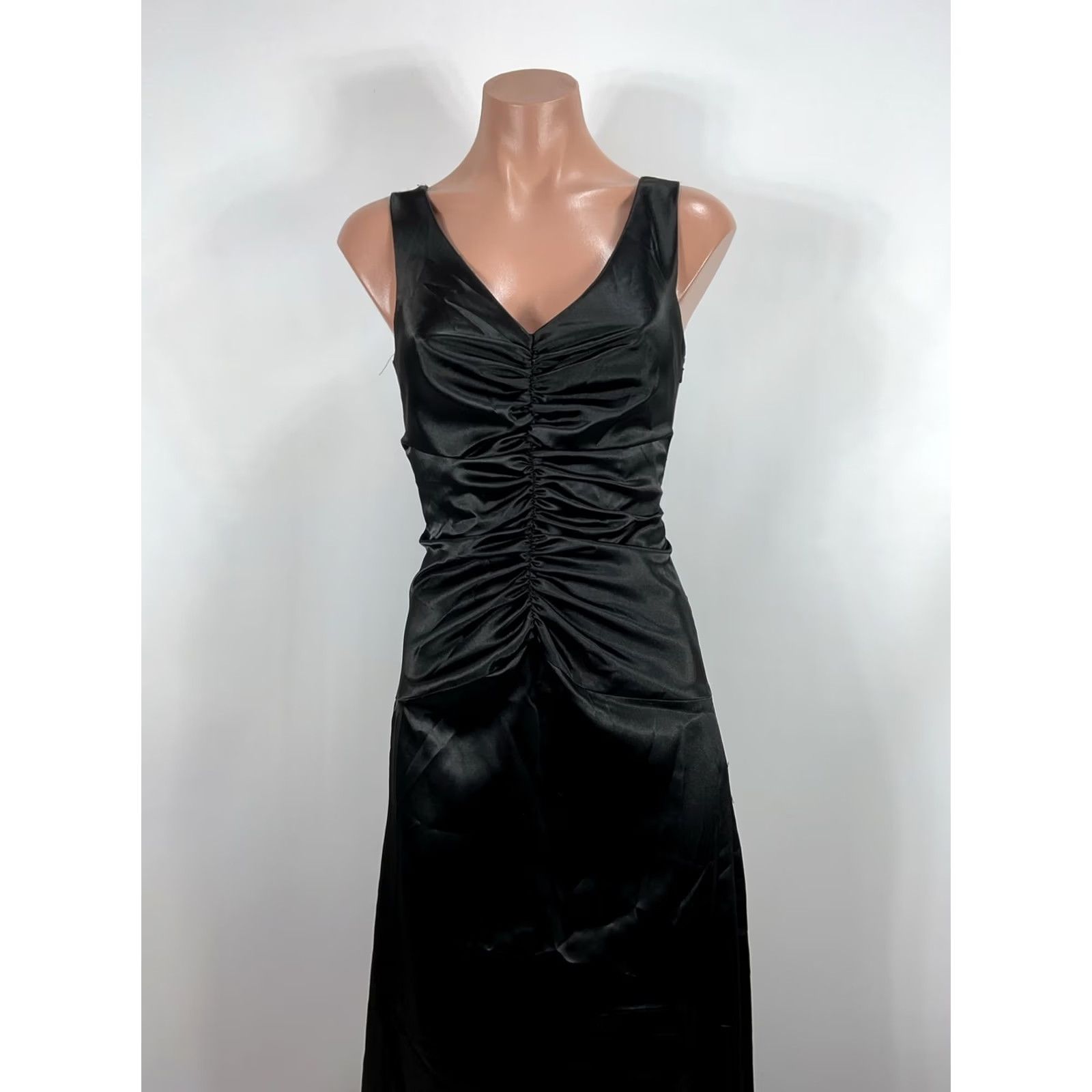 Jessica McClintock VTG Jessica McClintock Gown Ball Gown Satin Black 2 80s Evening Prom LBD Womens Size XS / US 0-2 / IT 36-38 - 3 Thumbnail