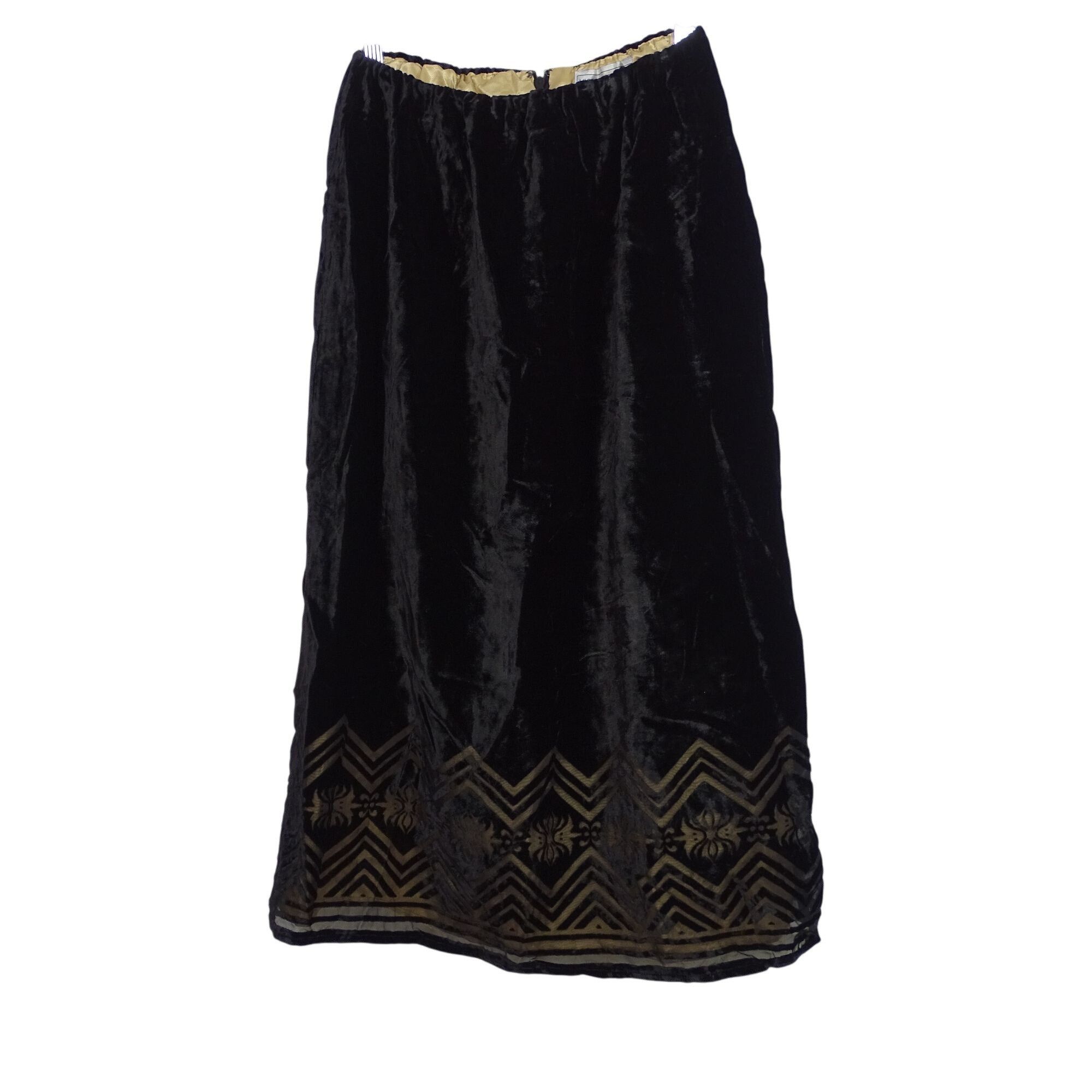 Other Vintage Victor Costa Occasion Black Velvet Skirt Size XS Size 24" / US 00 / IT 34 - 2 Thumbnail