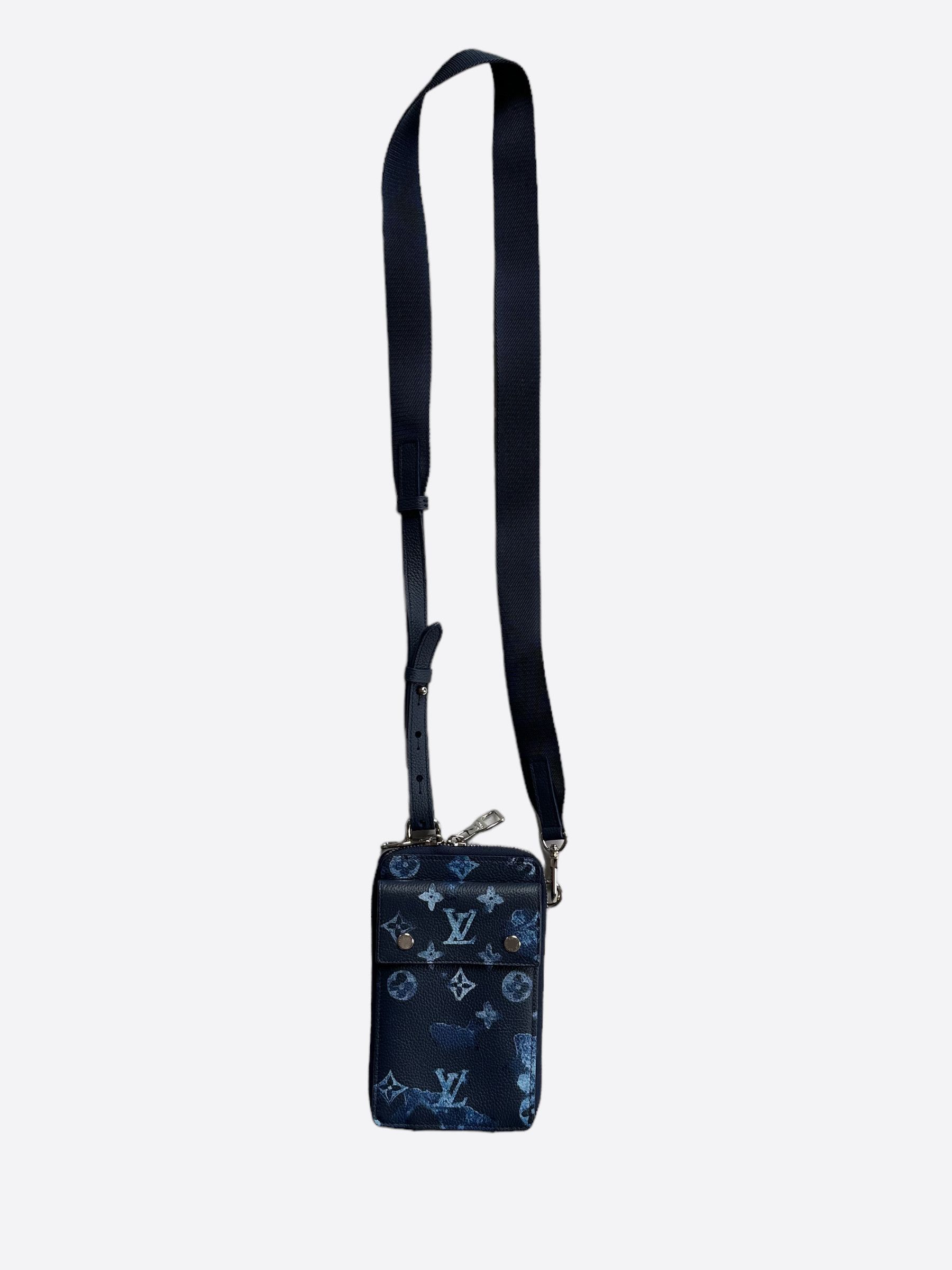 image of Louis Vuitton Blue Watercolor Monogram Phone Pouch, Men's