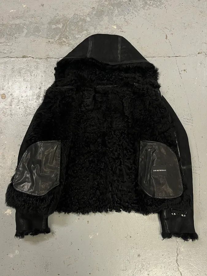 Emporio Armani AW2018 Emporio Armani Fur Collar Black Leather Jacket Size US M / EU 48-50 / 2 - 10 Thumbnail