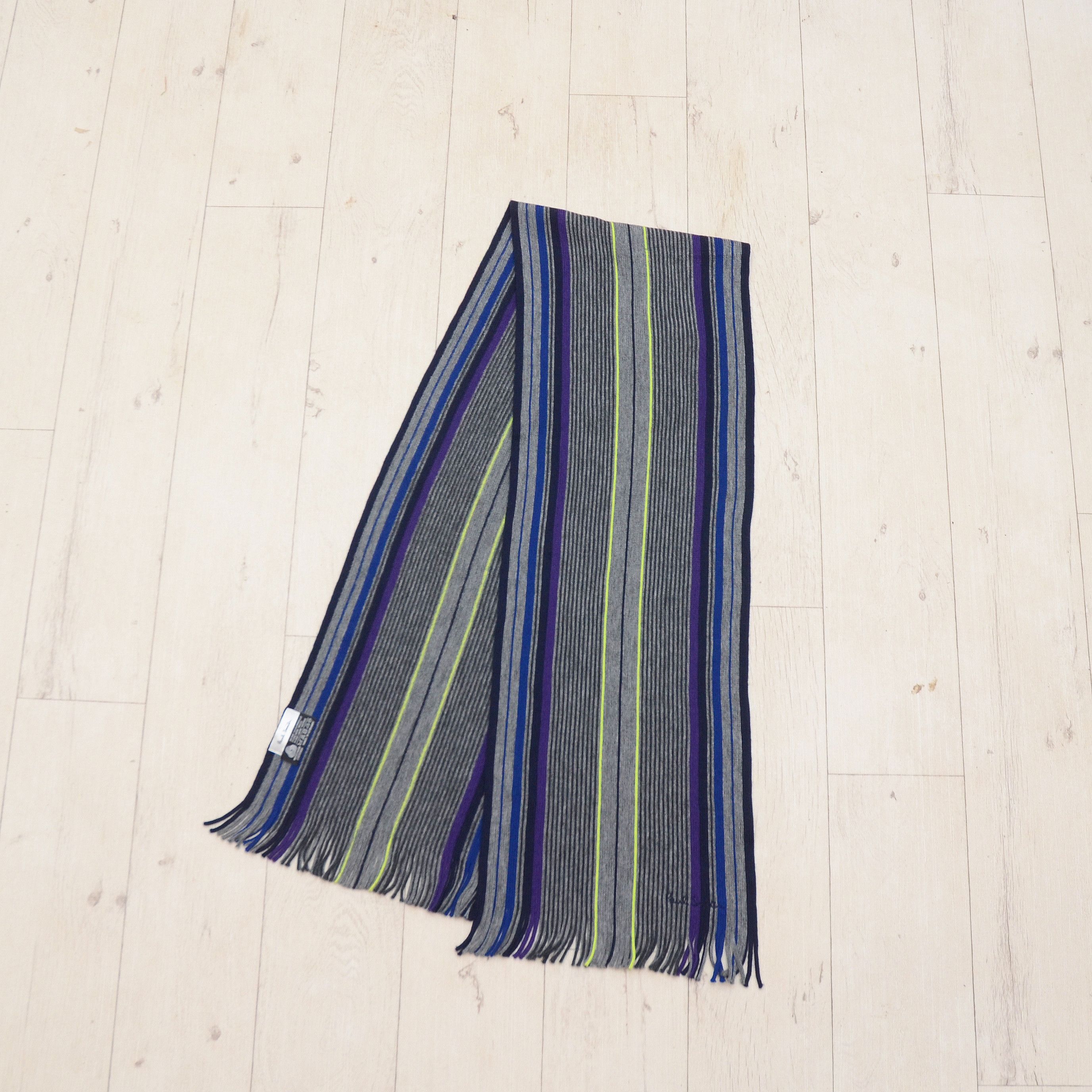 Paul Smith Paul Smith Grey Tonal Stripe Scarf 100% Wool Old Money UK Size ONE SIZE - 2 Thumbnail