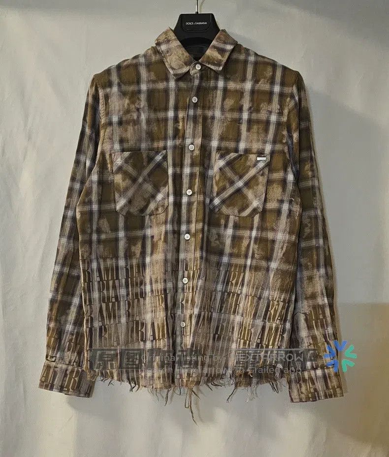 Amiri Amiri Size M Washed plaid fringed shirt Size US M / EU 48-50 / 2 - 1 Thumbnail