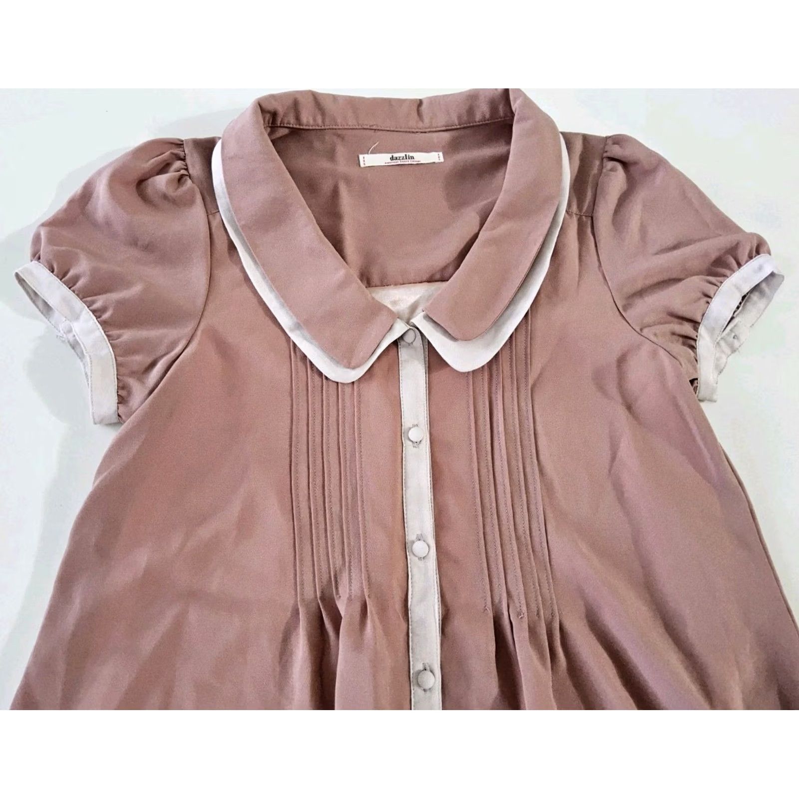 Vintage Dazzlin' Dress Casual Mini Sleeveless Chiffon Dusty Pink Flower Pockets Japan Size S Womens Size S / US 4 / IT 40 - 4 Thumbnail