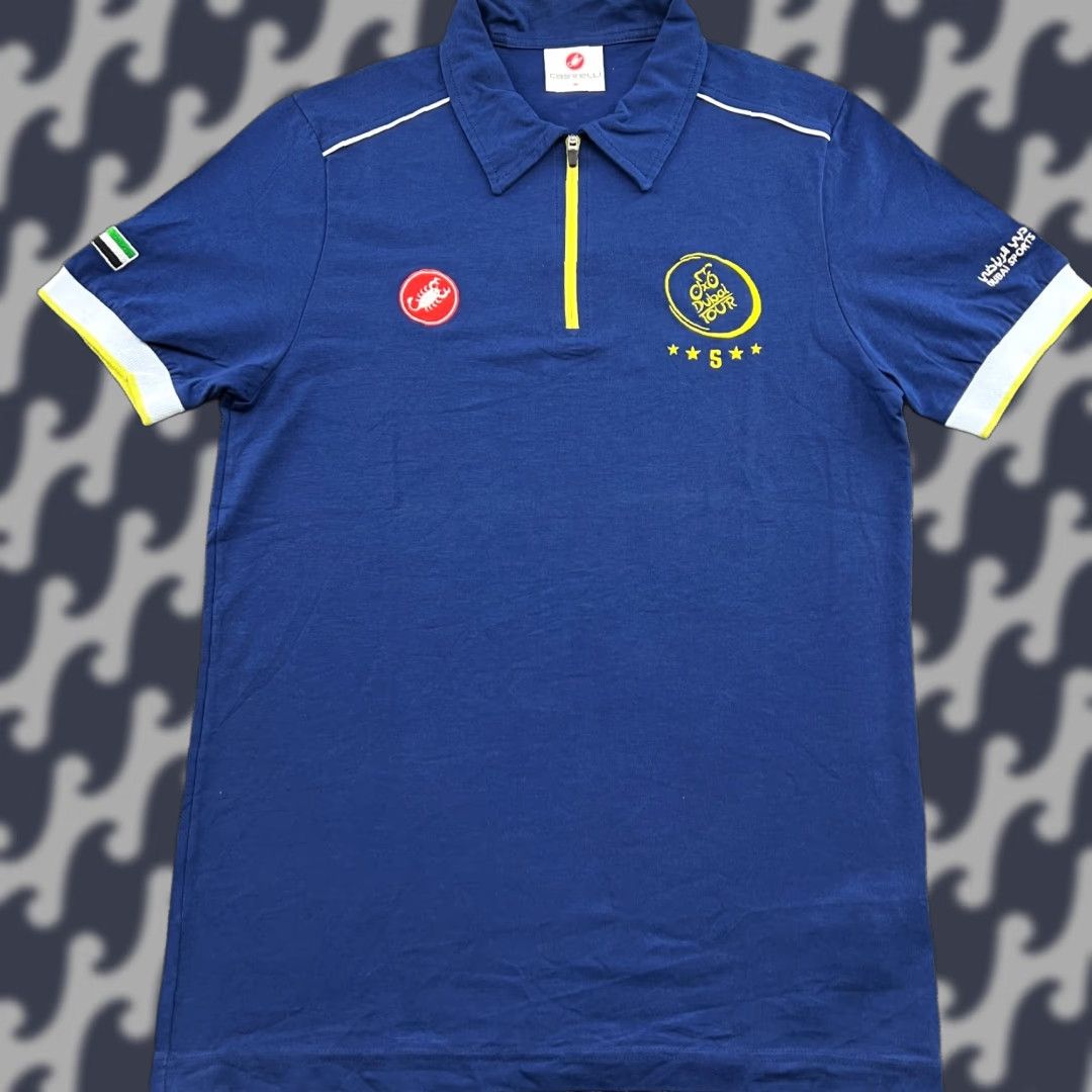 Vintage Castelli Dubai Tour Mens Polo Shirt M blue Regular Short Sleeve Polyester Moisture Wicking T-Shirt UAE Size US M / EU 48-50 / 2 - 1 Thumbnail