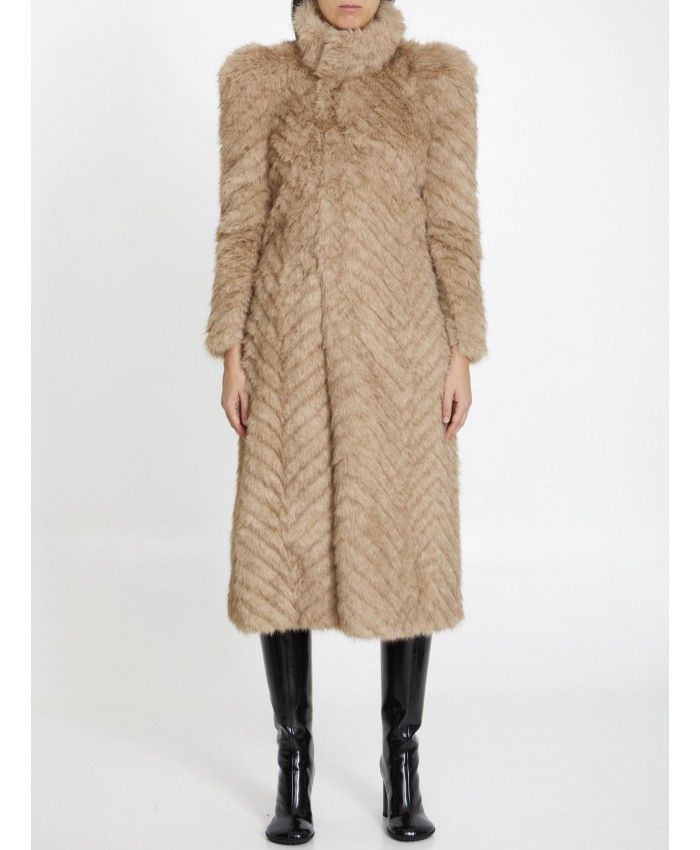 Balenciaga o1tr1nto1125 Round Shoulder Fitted Coat in Beige Size L / US 10 / IT 46 - 2 Thumbnail