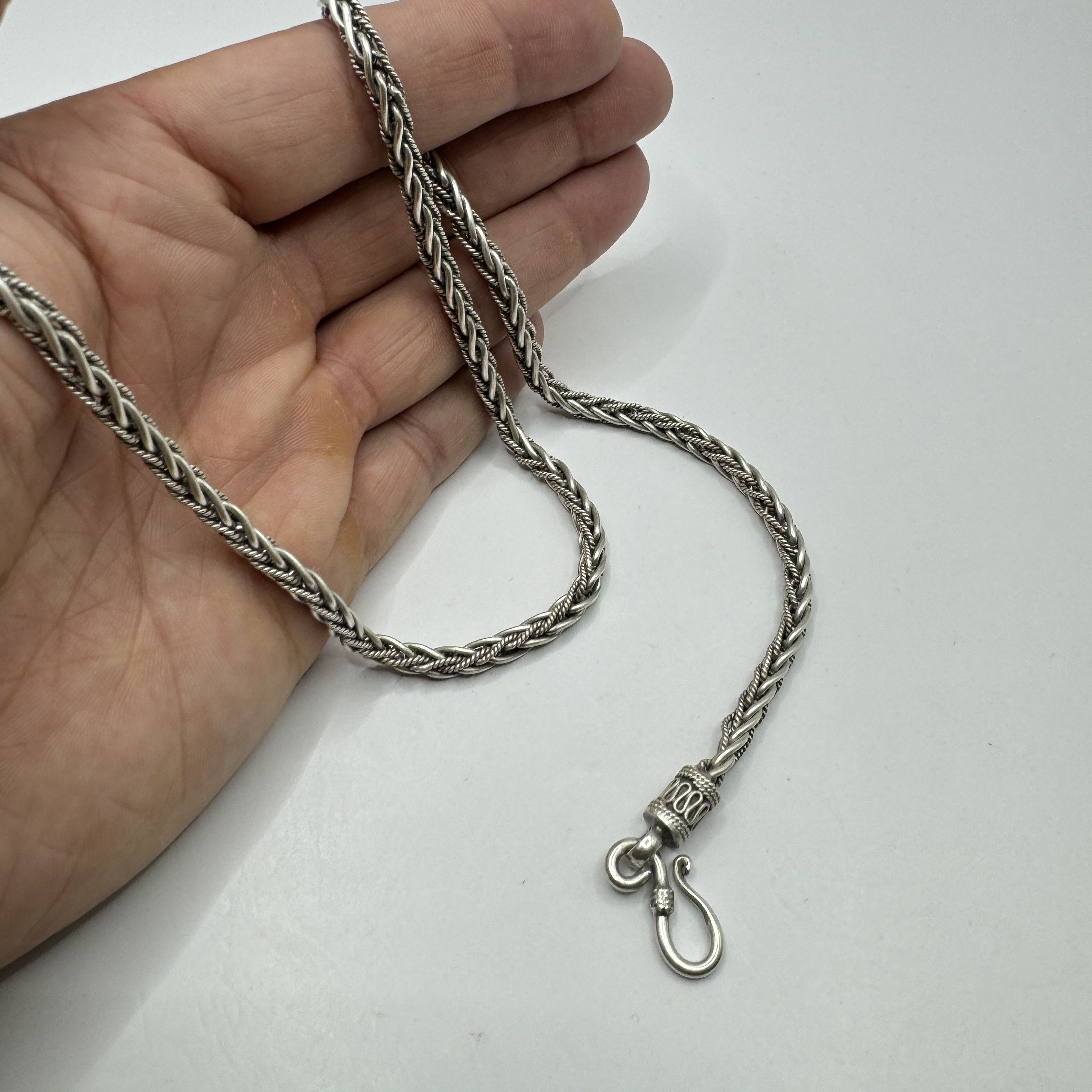Sterling Silver Vintage Jewelry Chain, 925 Sterling Silver, Signed 47.45g Size ONE SIZE - 7 Thumbnail