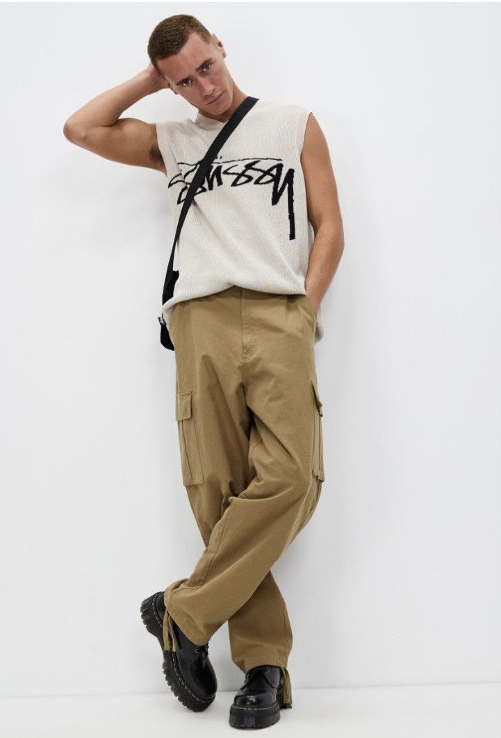 Stussy Stussy beige cream stock logo knit vest Size US M / EU 48-50 / 2 - 11 Thumbnail