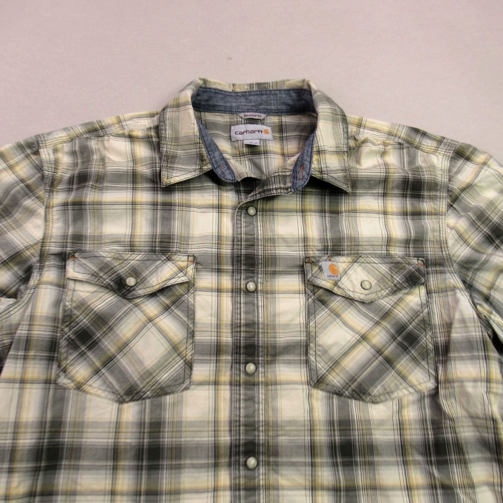 Carhartt Carhartt Shirt Mens Large Short Sleeve Snap Front Pockets Plaid Relaxed Size US L / EU 52-54 / 3 - 3 Thumbnail