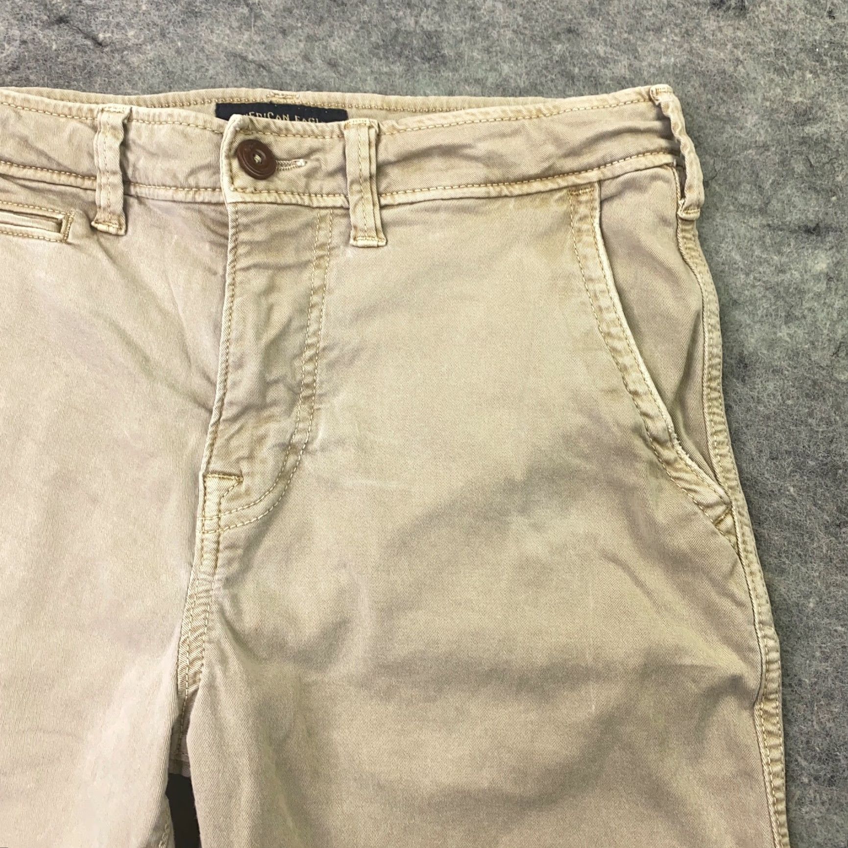 American Eagle Outfitters VINTAGE American Eagle Mens Shorts 28 Khaki Classic Fit Extreme Flex Chino Size US 28 / EU 44 - 2 Thumbnail