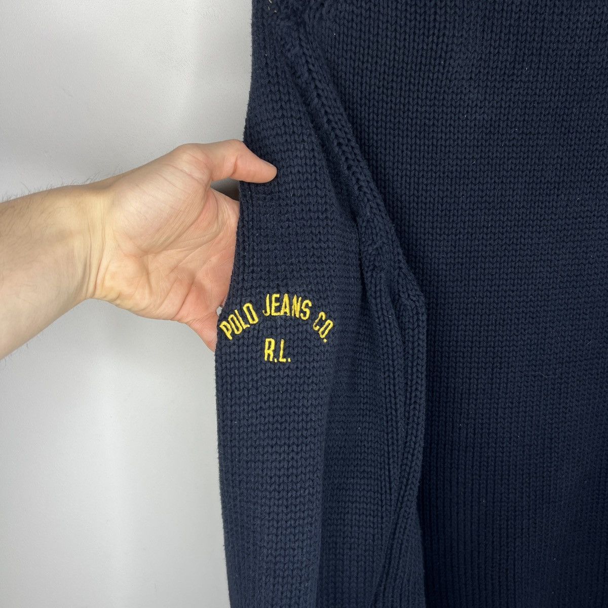 Polo Ralph Lauren × Ralph Lauren × Vintage Vintage Ralph Lauren Chunky Heavy Knit Jacket Zip Jumper Y2K Size US L / EU 52-54 / 3 - 12 Thumbnail