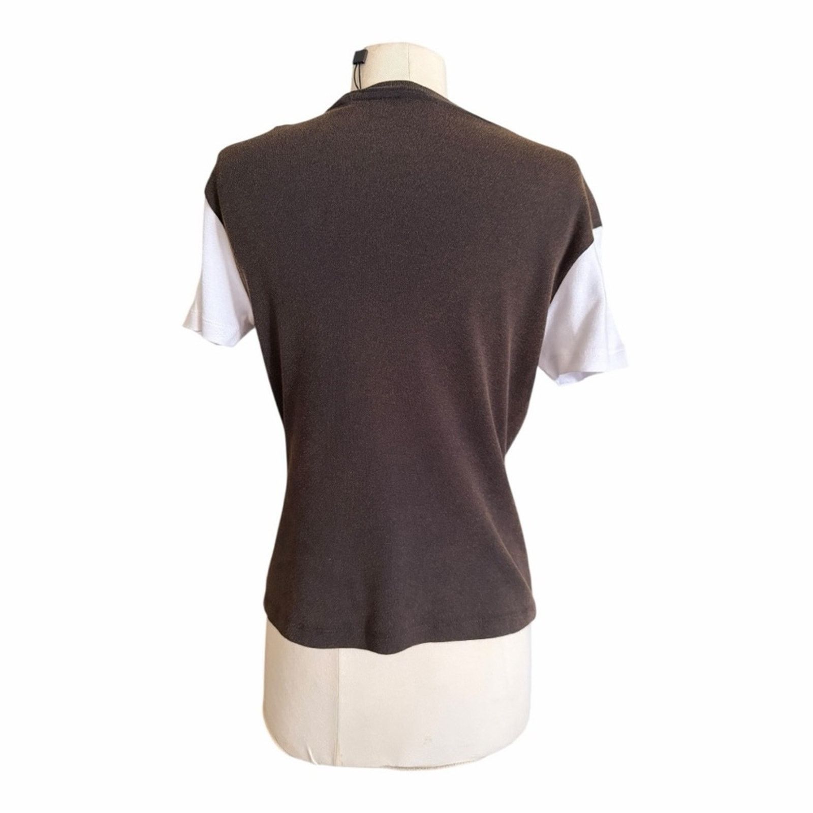 The Kooples The Kooples Logo T-Shirt Brown Cotton White S/S Size 1 NWT Size S / US 4 / IT 40 - 5 Thumbnail