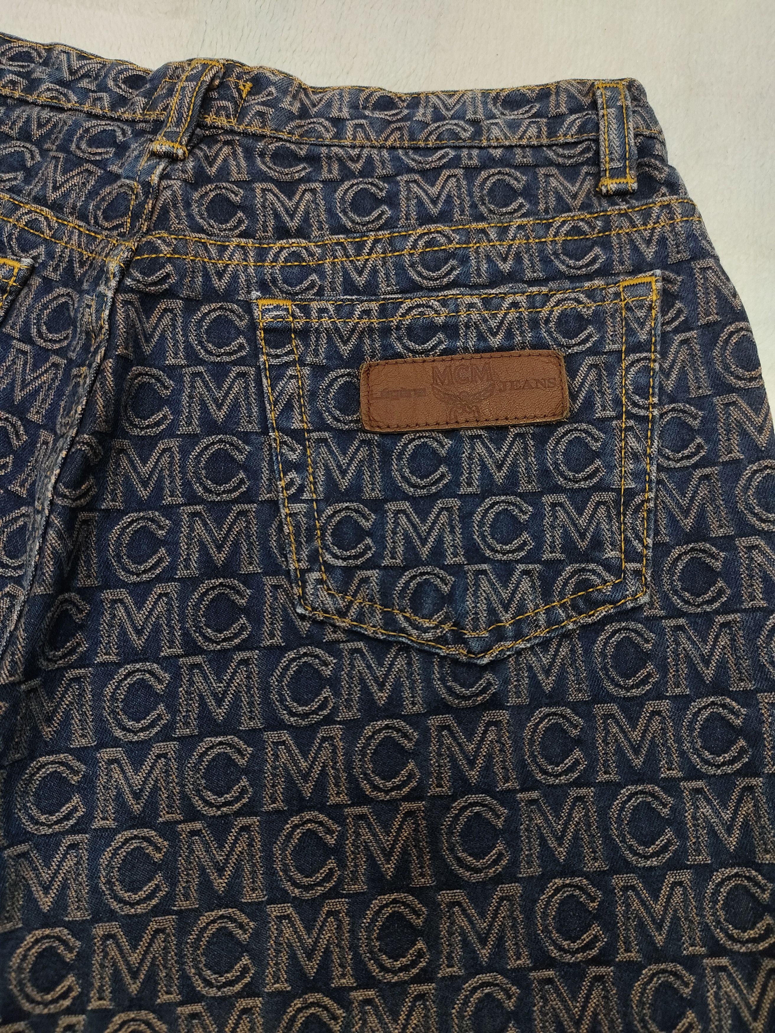 MCM 🔥Vtg MCM Legere Monogram Denim Short Size 28" / US 6 / IT 42 - 5 Thumbnail