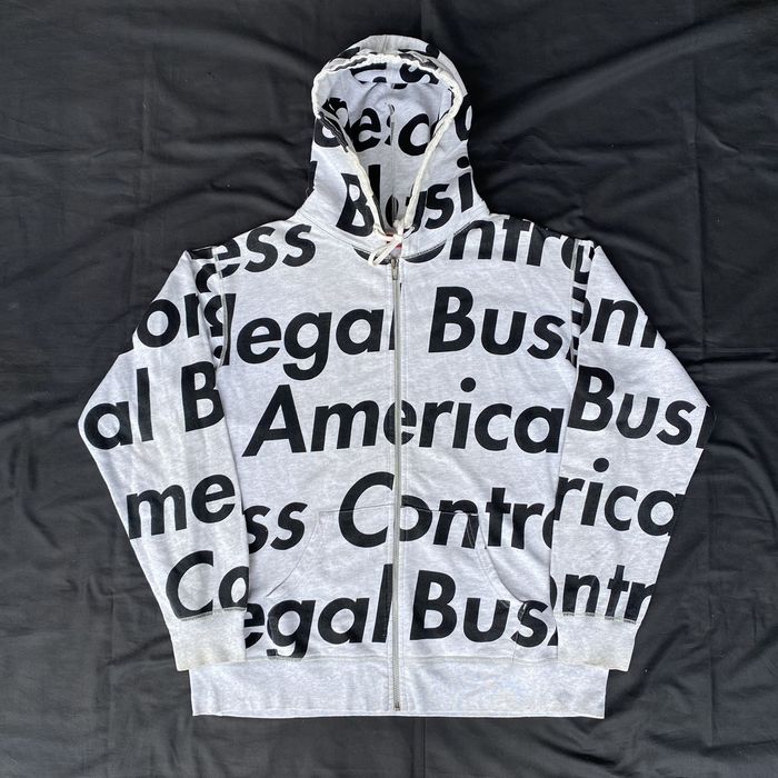 Supreme Supreme illegal business zip hoodie | Grailed